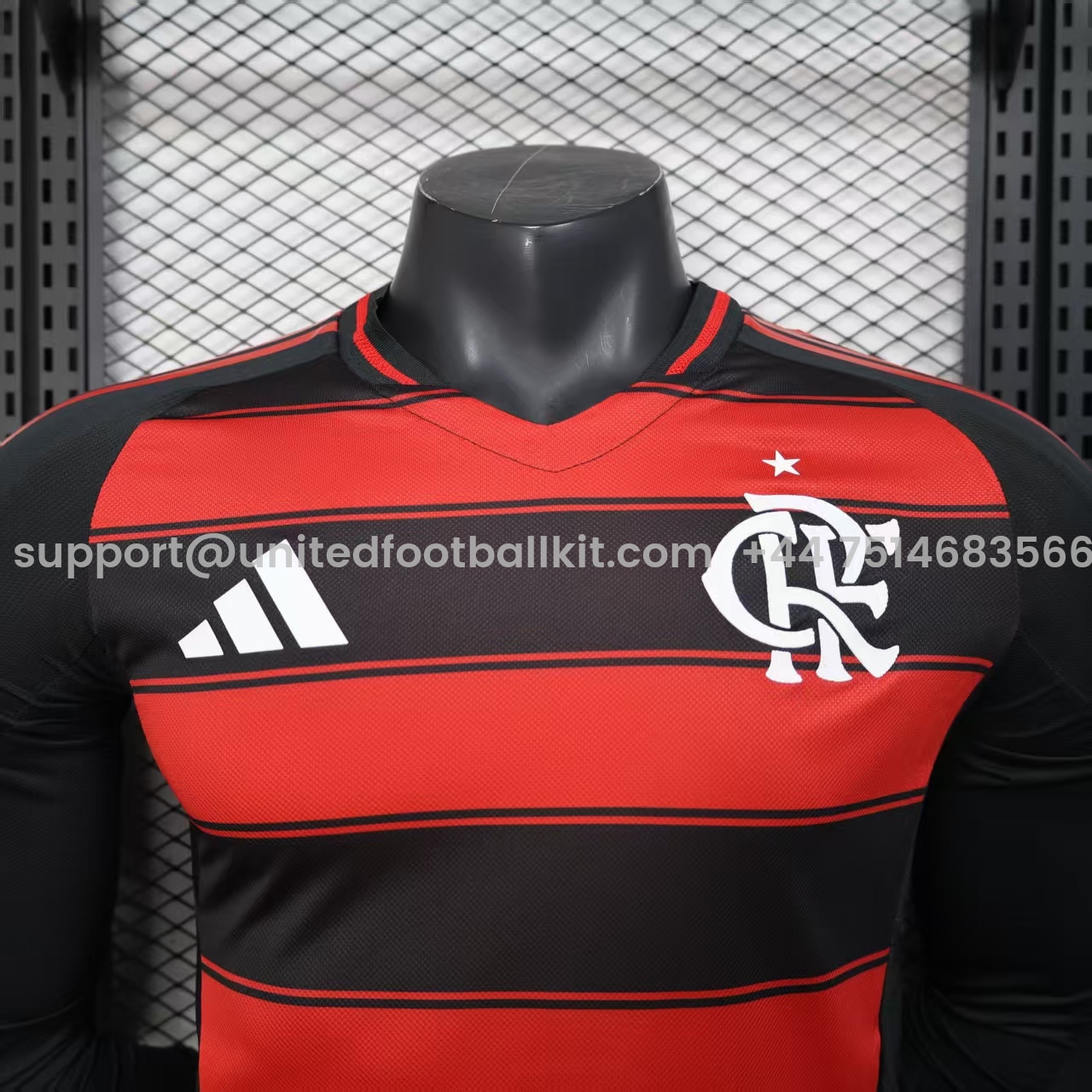 Unitedfootballkit.com | Flamengo 25-26 Home Long Sleeves Unsponsored Jersey - Player Version -Customize Name, Number and Patch | Worldwide Shipping