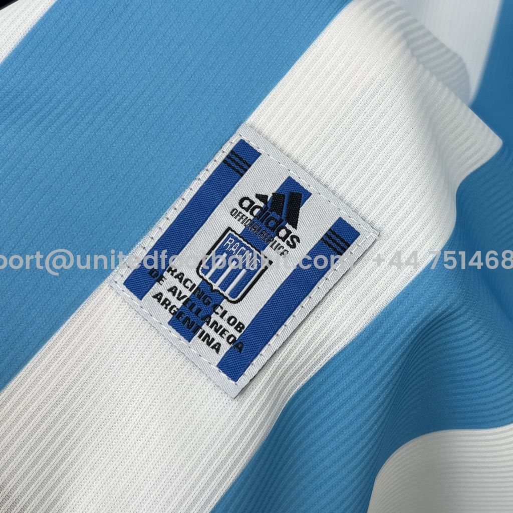 Unitedfootballkit.com | Retro Racing Club de Avellaneda 2000-01 Home Jersey -Customize Name, Number and Patch | Worldwide Shipping
