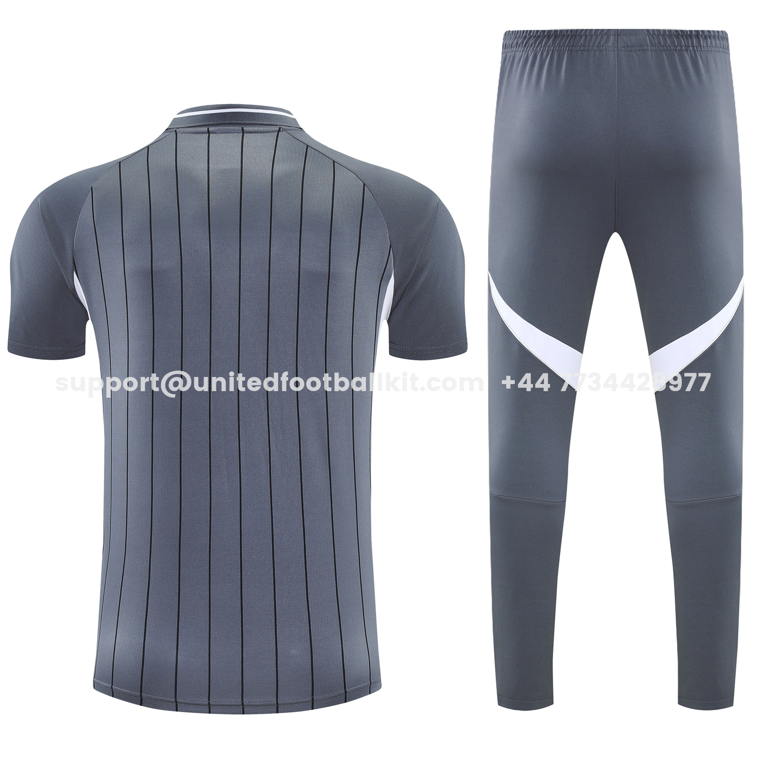 Unitedfootballkit.com | Bayern Munich 25-26 POLO Short-Sleeve Training Set - Deep Grey Top and Pants -Customize Name, Number and Patch | Worldwide Shipping