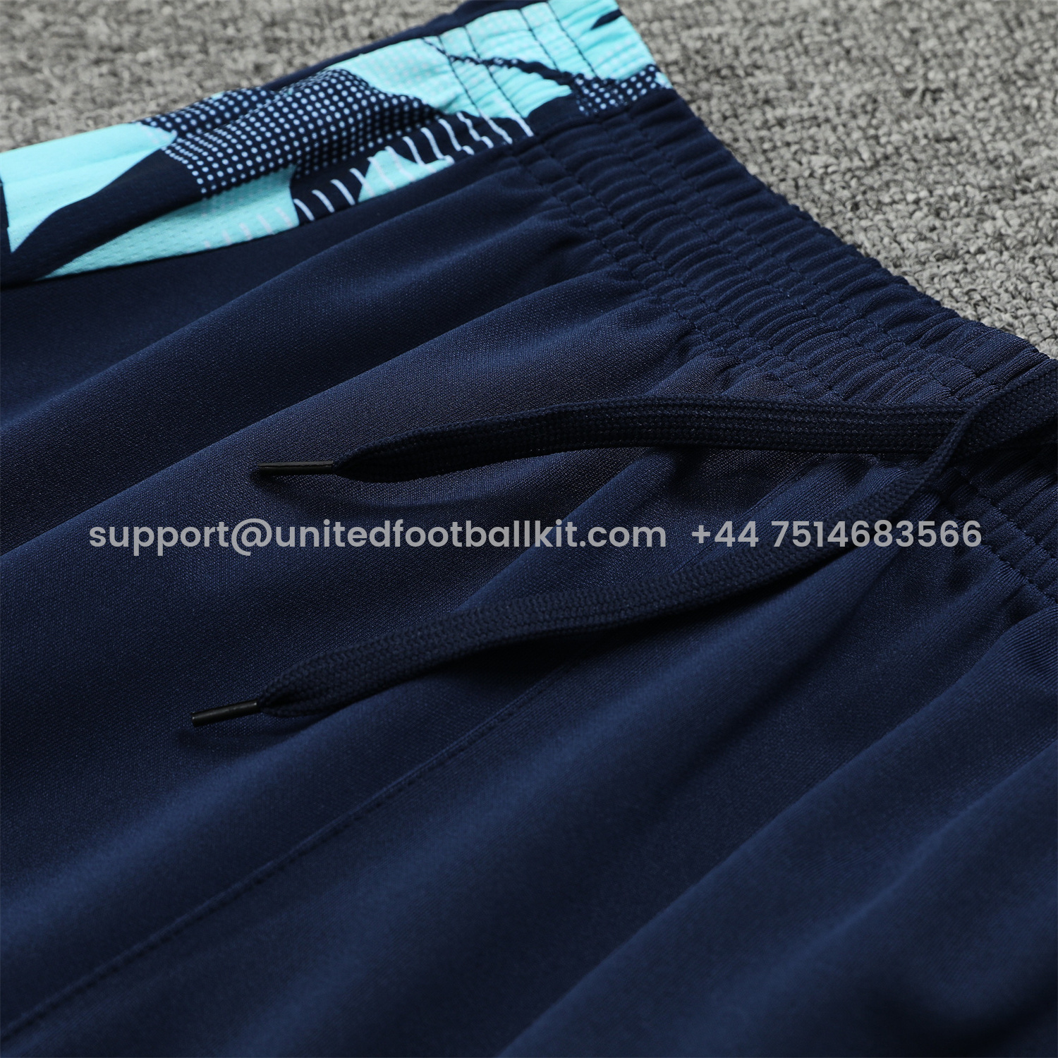 Unitedfootballkit.com | Real Madrid 24-25 Training Hoodie Set - Cyan Hoodie and Deep Blue Pants -Customize Name, Number and Patch | Worldwide Shipping
