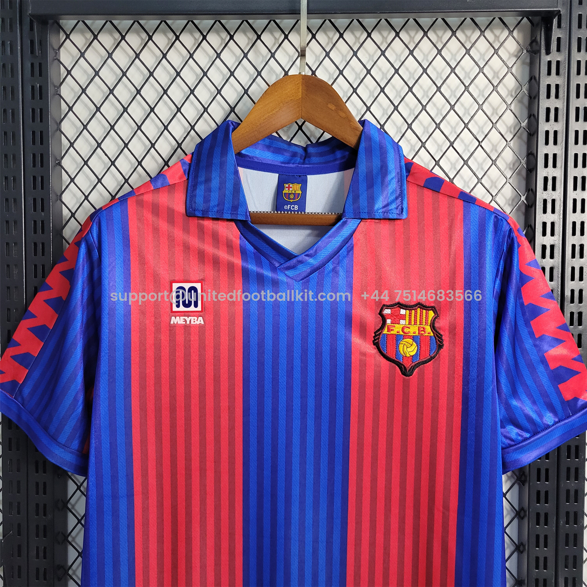 Unitedfootballkit.com | Retro Barcelona 90-92 Home Stadium Jersey -Customize Name, Number and Patch | Worldwide Shipping