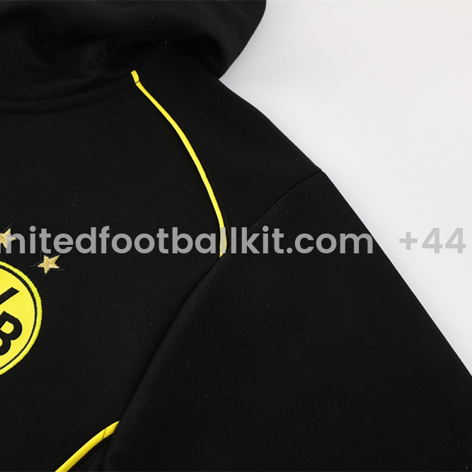 Unitedfootballkit.com | Dortmund 24-25 Training Hoodie Set - Black Hoodie and Pants -Customize Name, Number and Patch | Worldwide Shipping