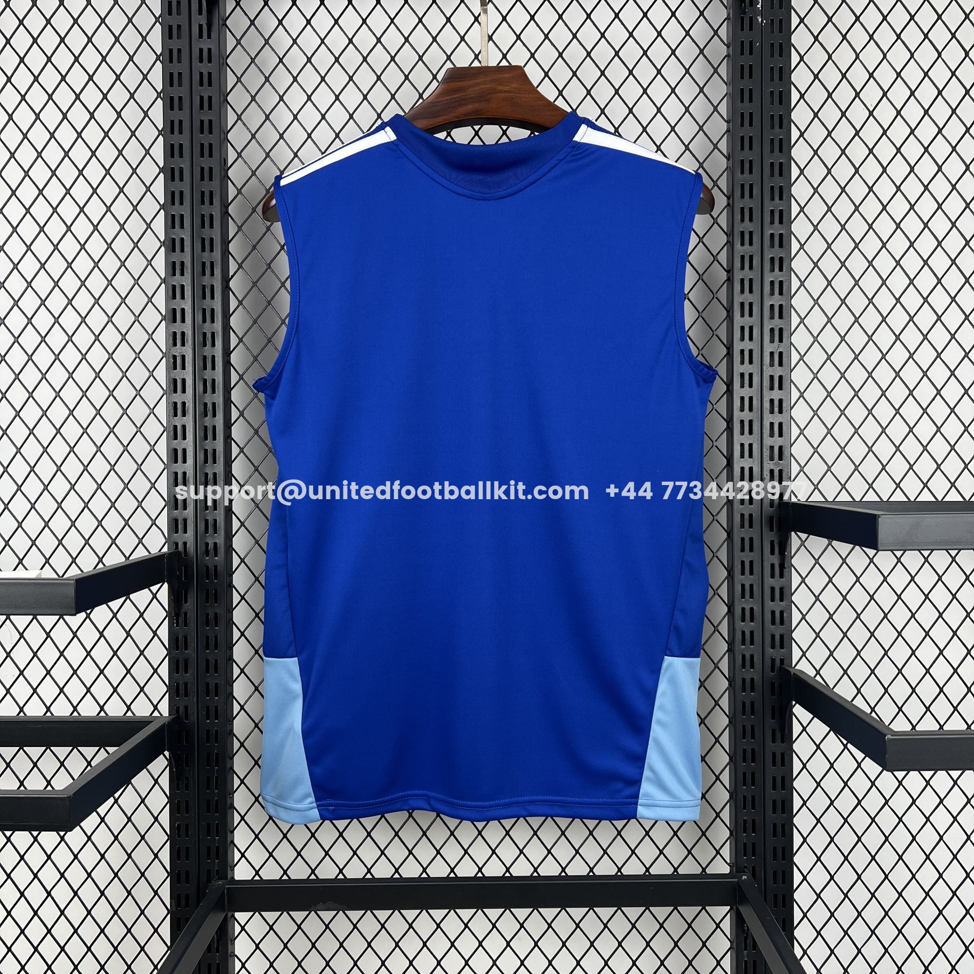 Unitedfootballkit.com | Cruzeiro 25-26 Pre-Match Ocean Blue Training Vest - Fans Version -Customize Name, Number and Patch | Worldwide Shipping