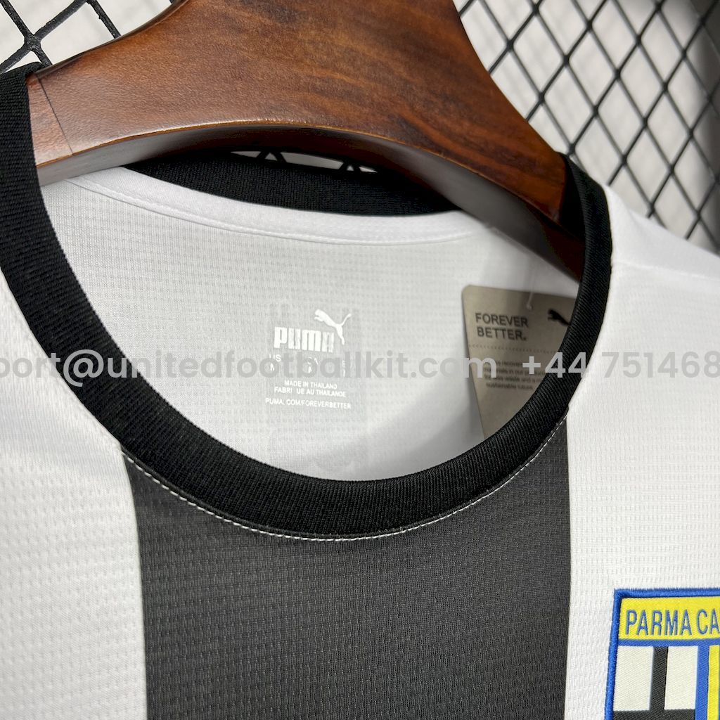 Unitedfootballkit.com | Parma 24-25 Home Stadium Jersey - Fans Version -Customize Name, Number and Patch | Worldwide Shipping