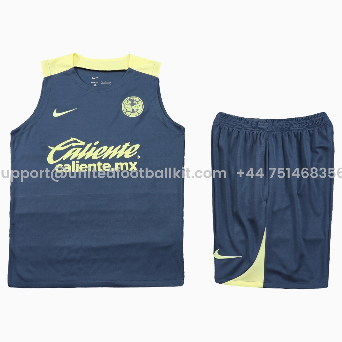 Unitedfootballkit.com | Club América 24-25 Vest Training Set - Grey Vest & Shorts -Customize Name, Number and Patch | Worldwide Shipping