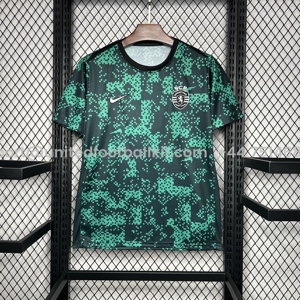 Unitedfootballkit.com | Sporting CP Portugal 24-25 Pre-match Jersey - Fans Version -Customize Name, Number and Patch | Worldwide Shipping