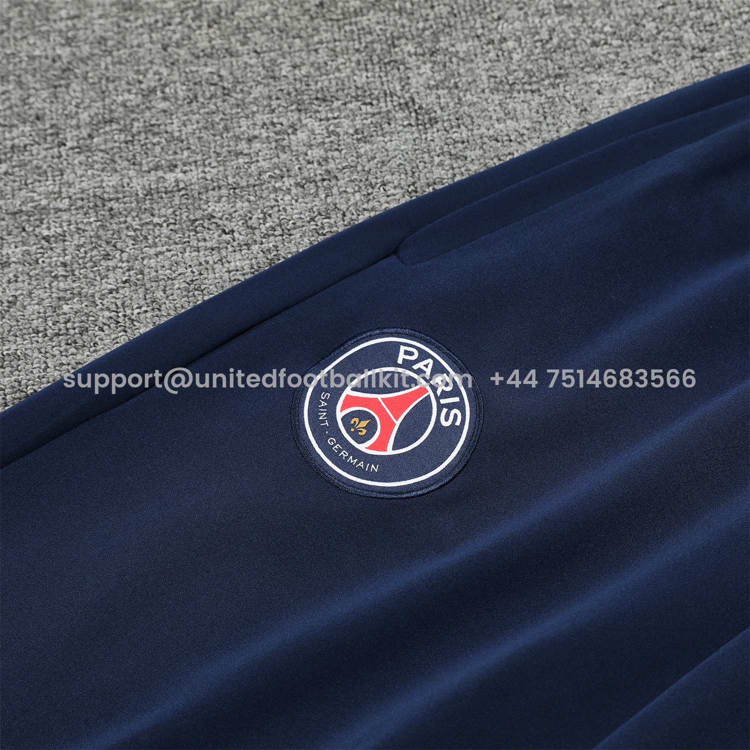 Unitedfootballkit.com | Paris Saint-Germain PSG 24-25 Training Hoodie Set - White Hoodie and Deep Blue Pants -Customize Name, Number and Patch | Worldwide Shipping