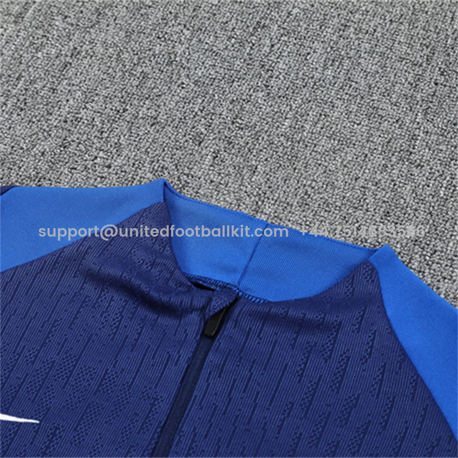 Unitedfootballkit.com | Paris Saint-Germain PSG 25-26 Long Sleeves Training Set - Royal Blue Gray Sleeves Top & Royal Blue Pants -Customize Name, Number and Patch | Worldwide Shipping