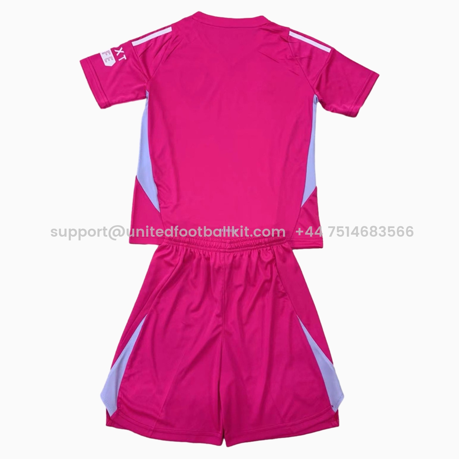 Unitedfootballkit.com | Leeds United 24-25 Pink Goalkeeper Kids Kit -Customize Name, Number and Patch | Worldwide Shipping