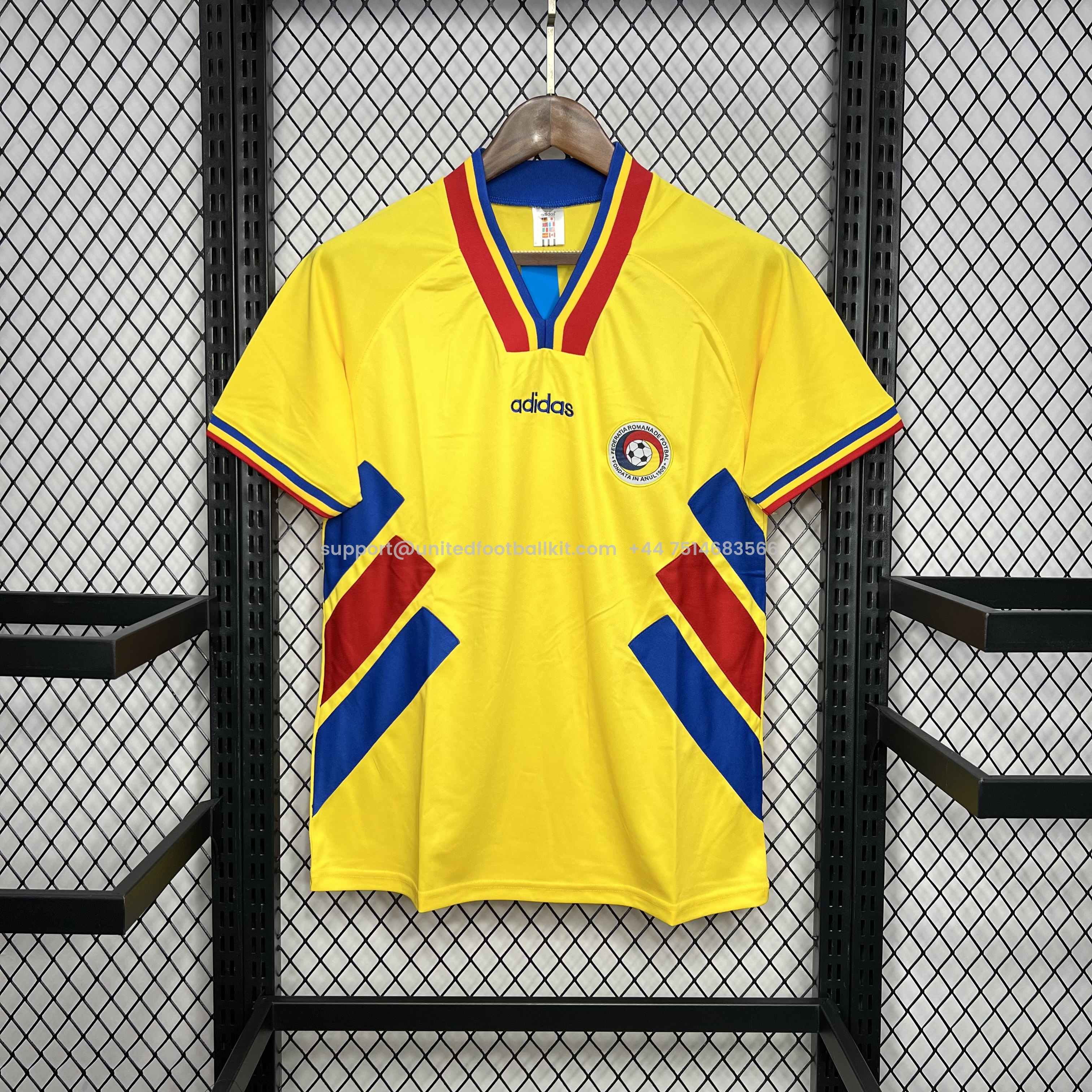 Unitedfootballkit.com | Retro Romania 1994 Home Stadium Jersey -Customize Name, Number and Patch | Worldwide Shipping