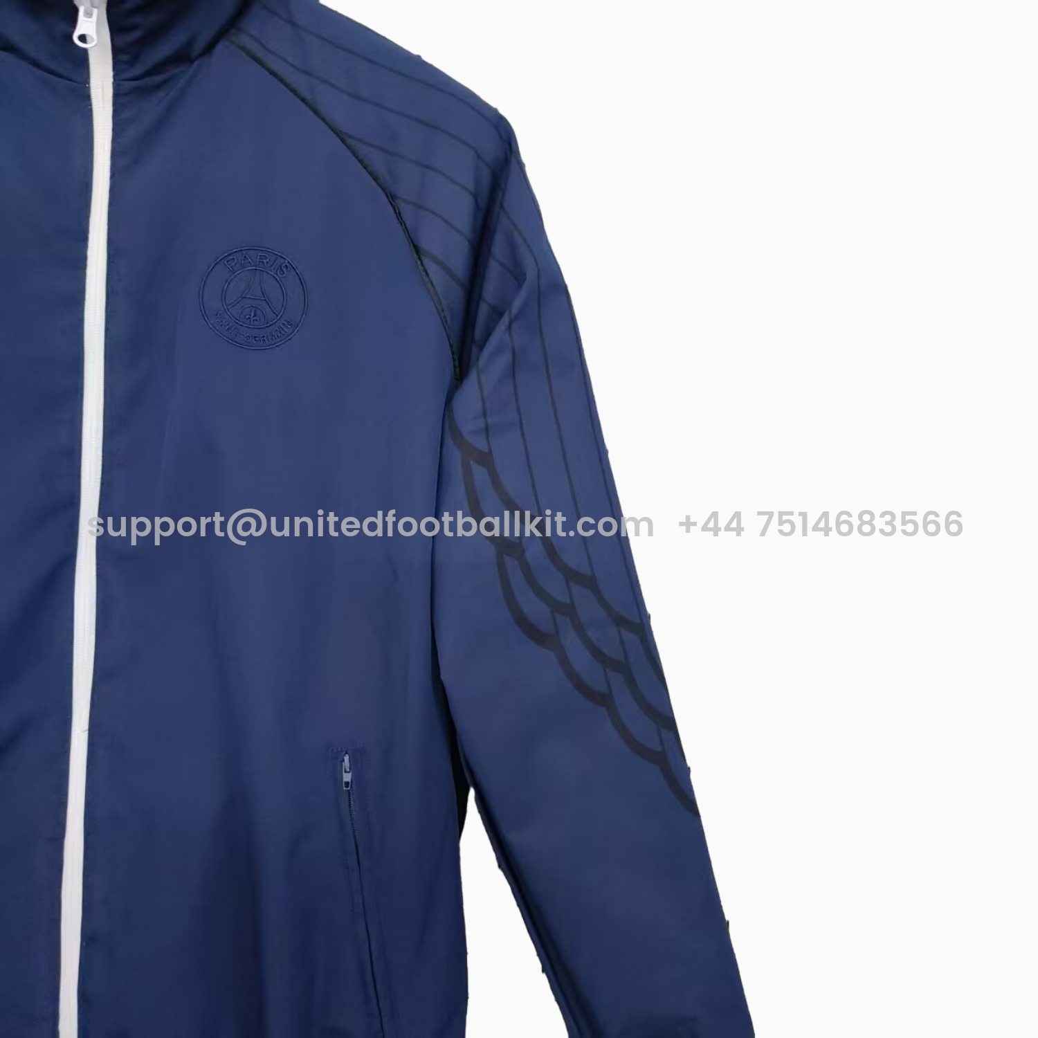 Unitedfootballkit.com | Paris Saint-Germain PSG 24-25 Wings Double Sided Reversible Windbreaker - White & Blue -Customize Name, Number and Patch | Worldwide Shipping