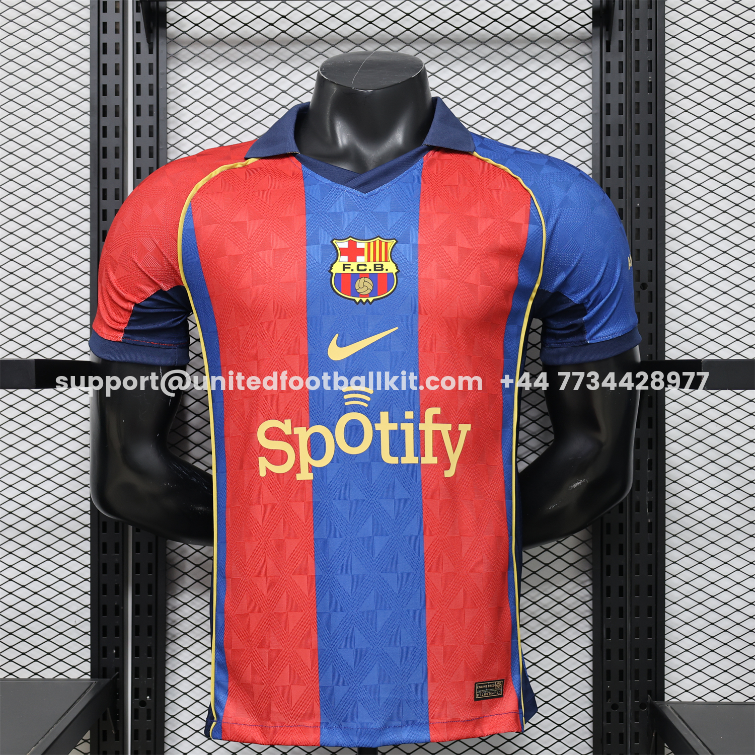 Unitedfootballkit.com | Barcelona 25-26 Retro Style Polo Special Jersey - Player Version -Customize Name, Number and Patch | Worldwide Shipping