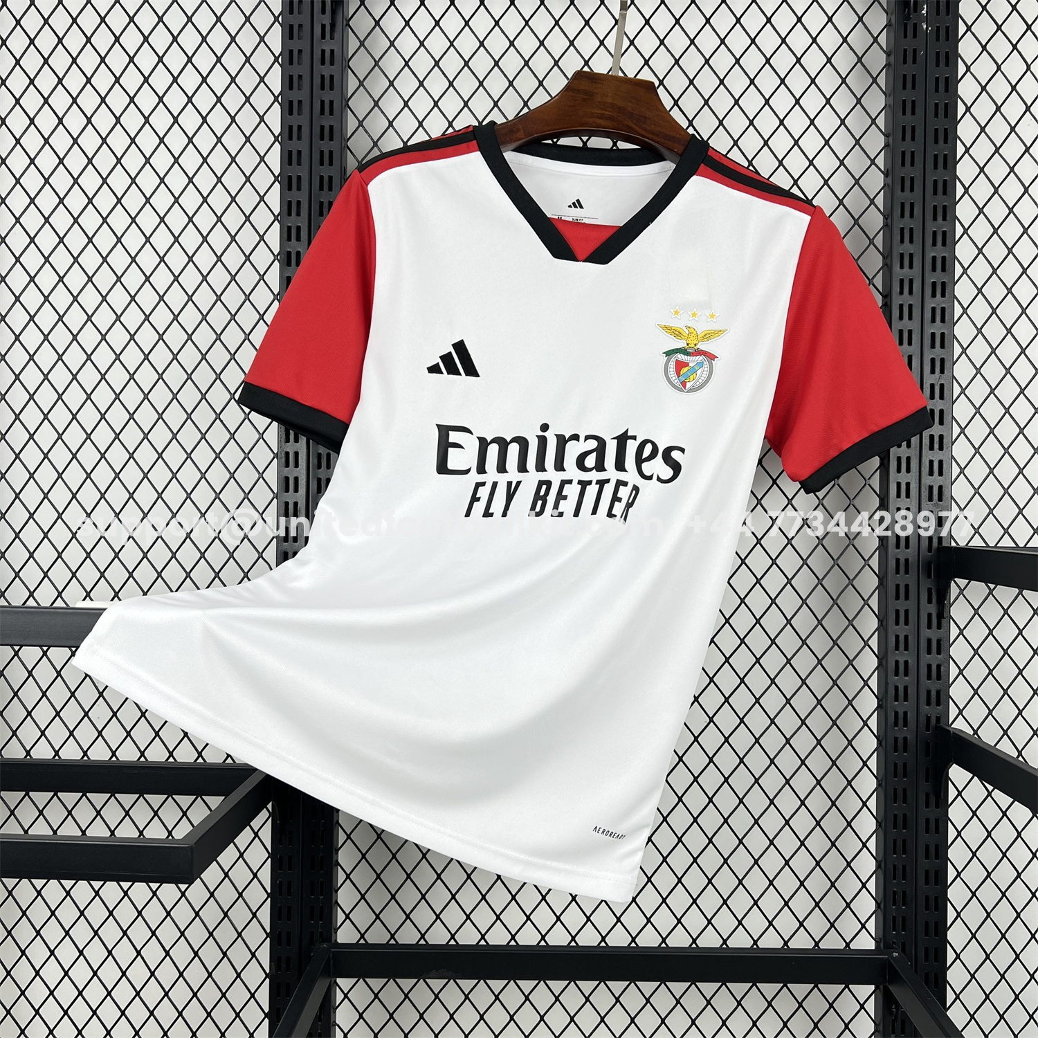 Unitedfootballkit.com | Benfica 25-26 Red Sleeves White Special Jersey - Fans Version -Customize Name, Number and Patch | Worldwide Shipping