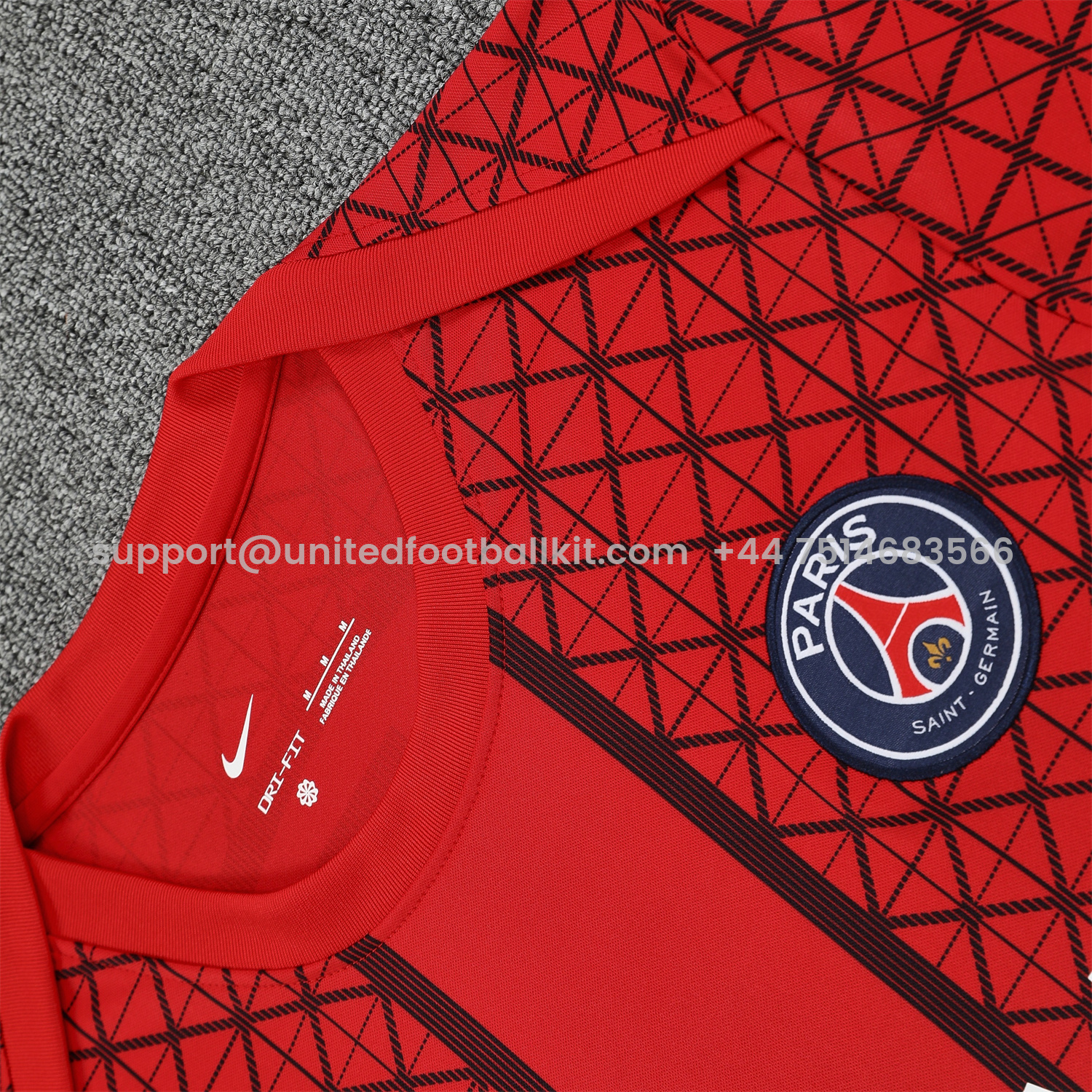 Unitedfootballkit.com | Paris Saint-Germain PSG 25-26 Short-Sleeve Training Set - Red Top & Deep Blue Shorts -Customize Name, Number and Patch | Worldwide Shipping