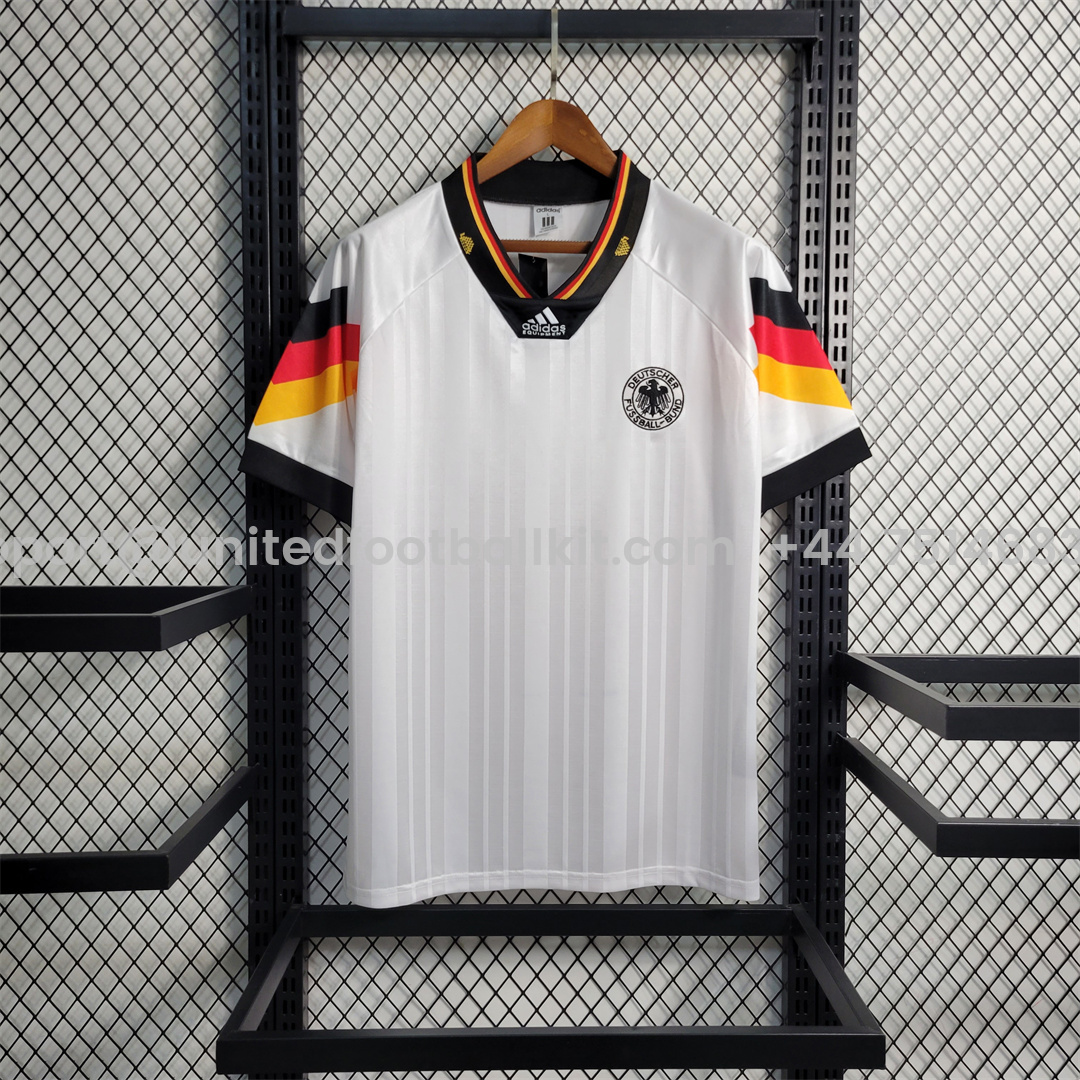 Unitedfootballkit.com | Retro Germany 1992 Home Stadium Jersey -Customize Name, Number and Patch | Worldwide Shipping
