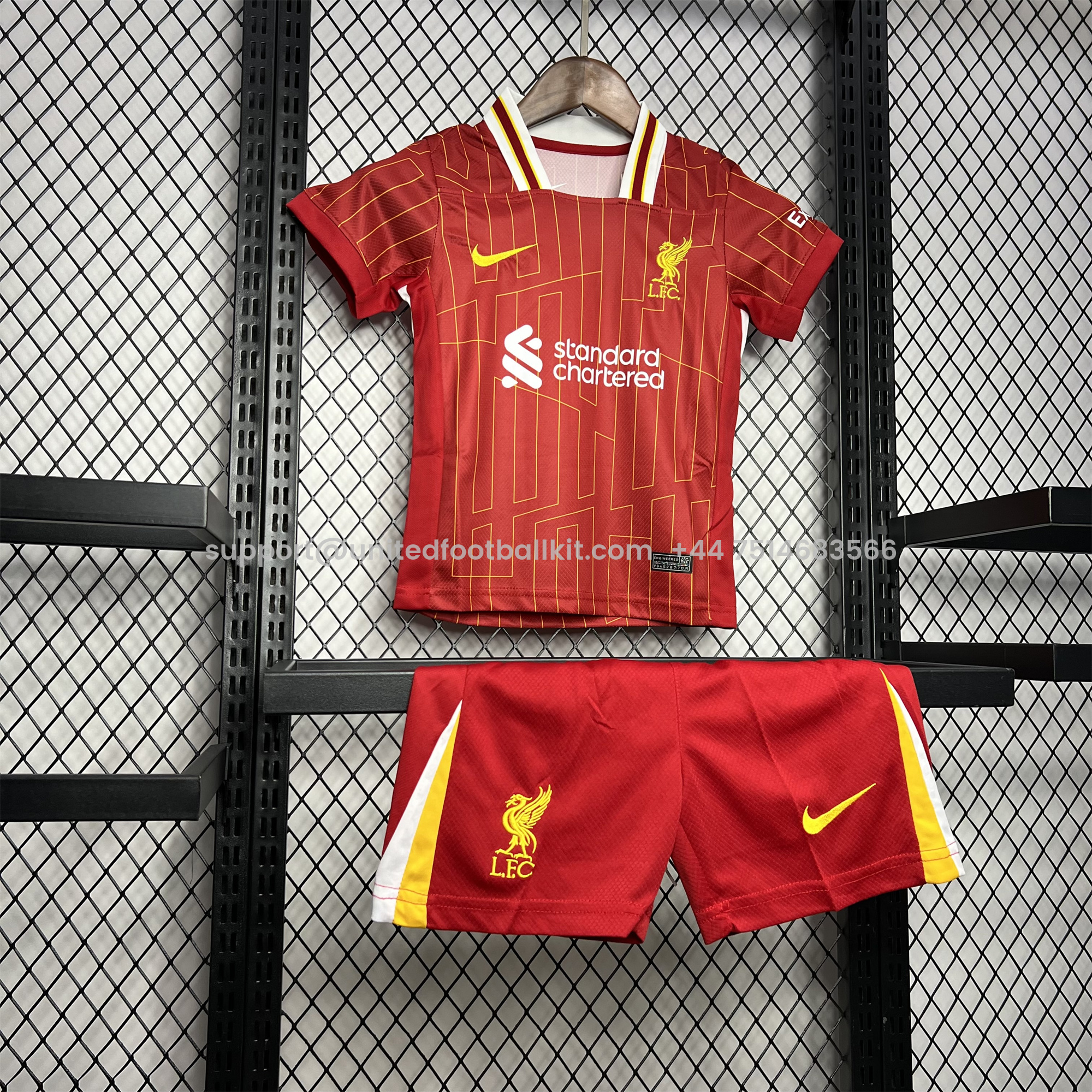 Unitedfootballkit.com | Liver.pool 24-25 Home Stadium Kids Kit -Customize Name, Number and Patch | Worldwide Shipping