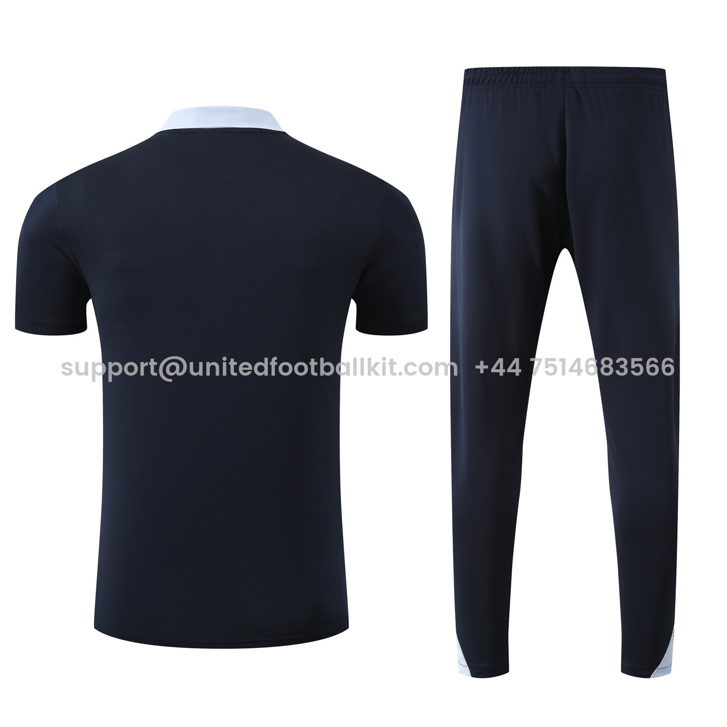 Unitedfootballkit.com | France 25-26 POLO Short-Sleeve Training Set - Deep Blue Top and Pants -Customize Name, Number and Patch | Worldwide Shipping
