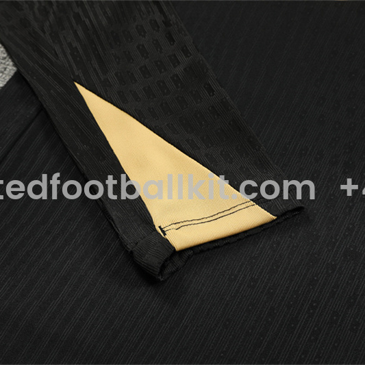 Unitedfootballkit.com | Barcelona 24-25 Long Sleeve Training Set - Player Version - Black Gold -Customize Name, Number and Patch | Worldwide Shipping