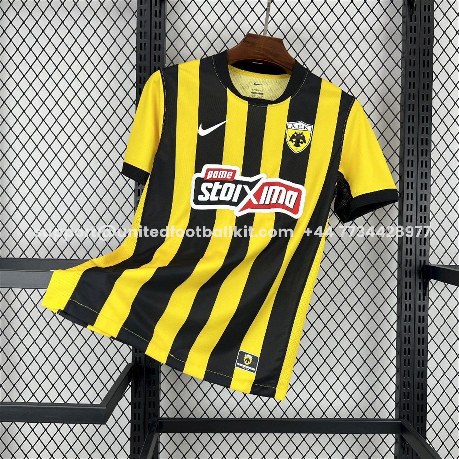 Unitedfootballkit.com | AEK Athens 25-26 Home Yellow Jersey - Fans Version -Customize Name, Number and Patch | Worldwide Shipping
