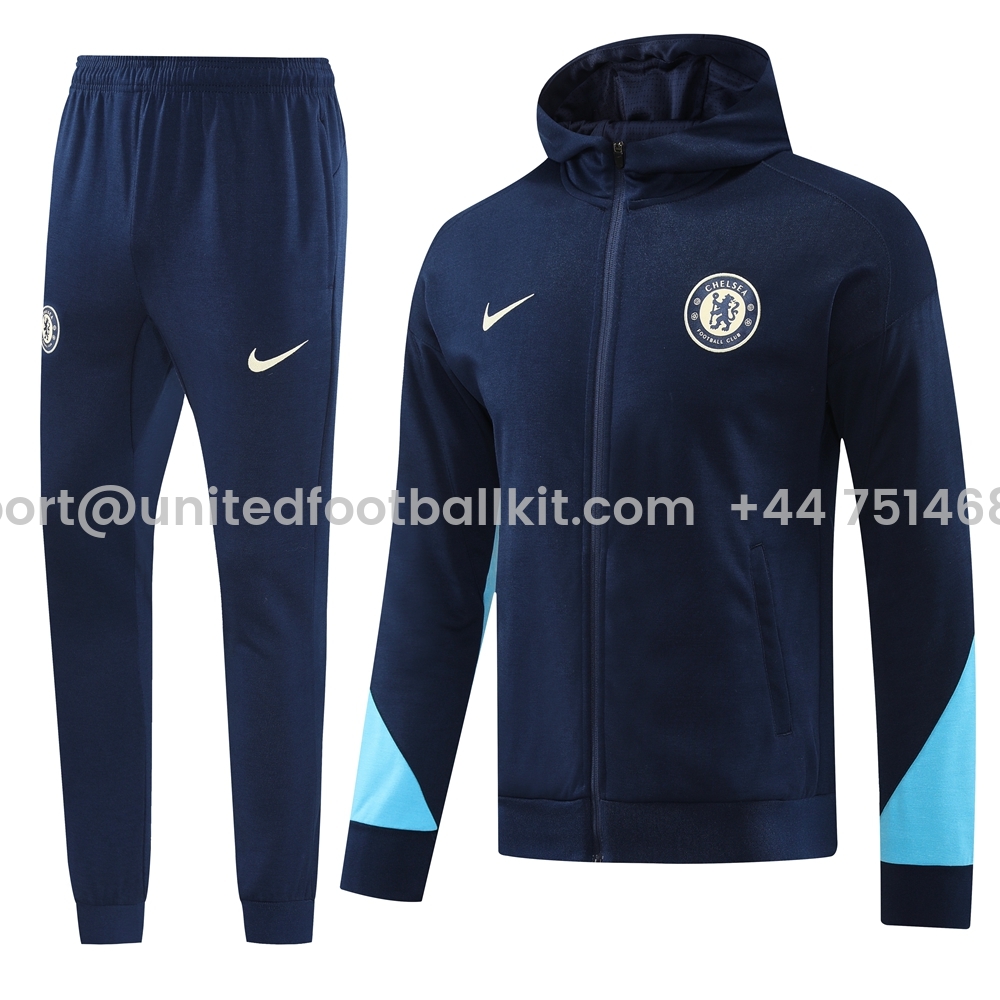 Unitedfootballkit.com | C.H.E.L.S.E.A 24-25 Jacket Training Tracksuit - Deep Blue -Customize Name, Number and Patch | Worldwide Shipping