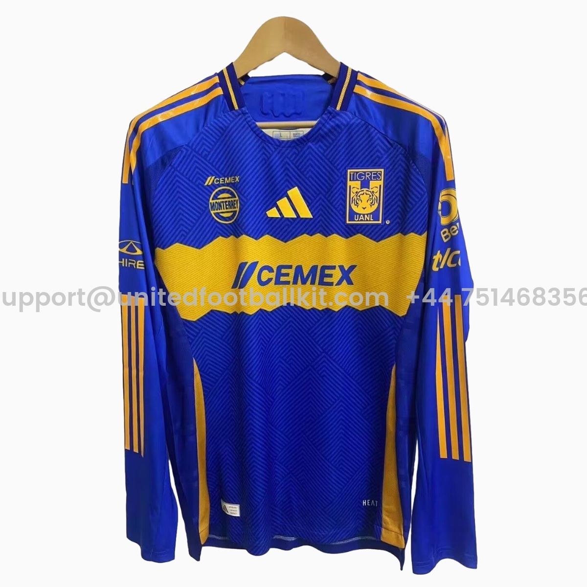 Unitedfootballkit.com | Tigres UANL 24-25 Away Long Sleeves Jersey - Player Version -Customize Name, Number and Patch | Worldwide Shipping