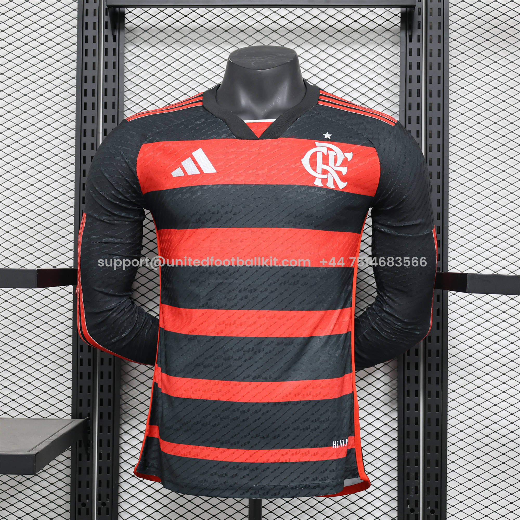 Unitedfootballkit.com | Flamengo 2024 Home Long Sleeve Jersey - Player Version -Customize Name, Number and Patch | Worldwide Shipping