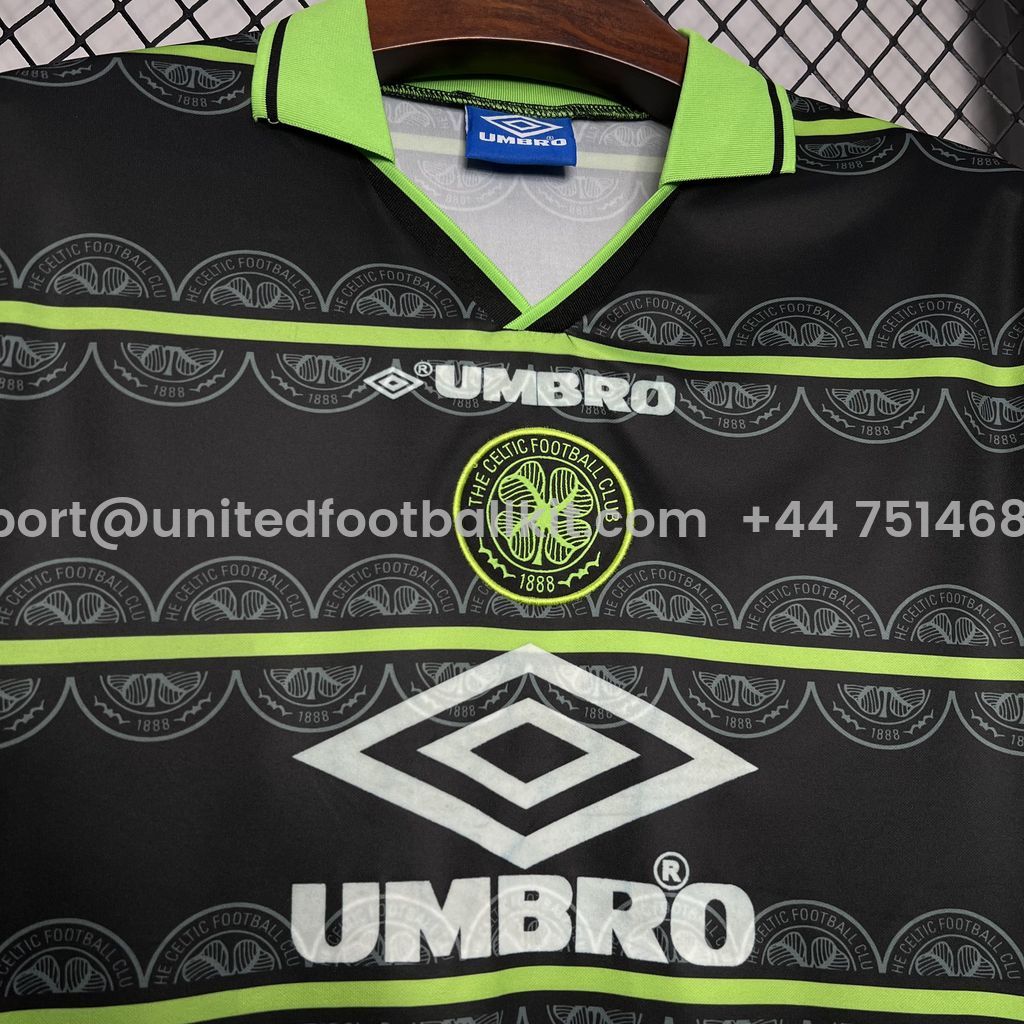 Unitedfootballkit.com | Retro Celtic 1998-99 Away Jersey -Customize Name, Number and Patch | Worldwide Shipping