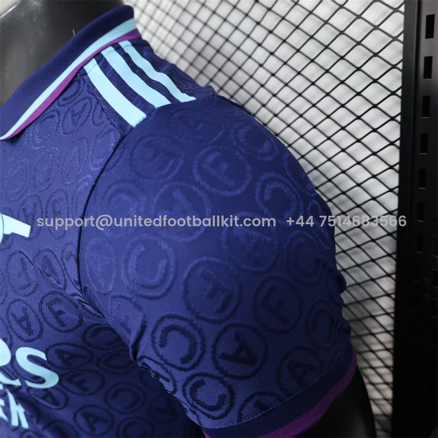 Unitedfootballkit.com | Arsenal 25-26 Deep Blue POLO Letter Pattern Special Jersey - Player Version -Customize Name, Number and Patch | Worldwide Shipping