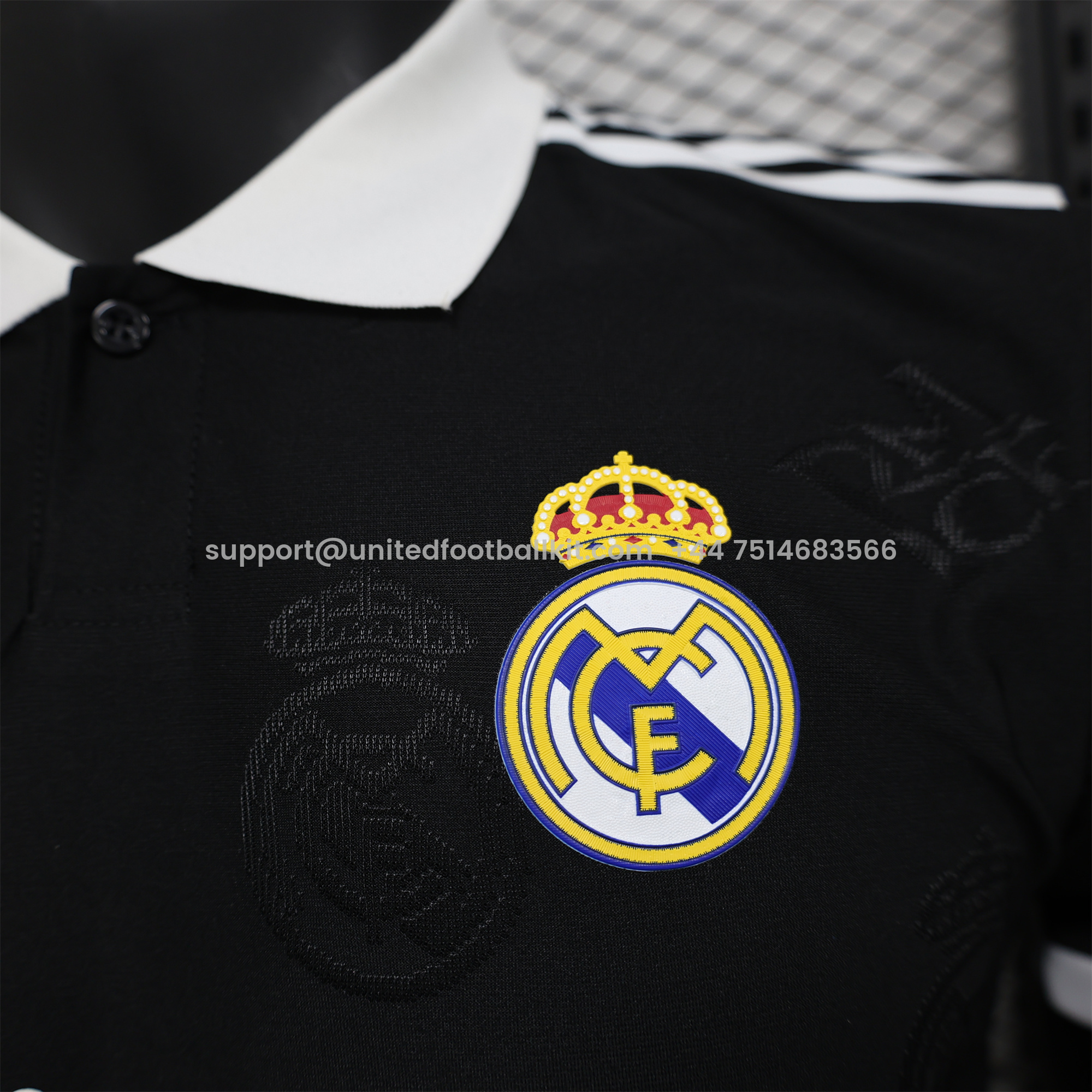 Unitedfootballkit.com | Real Madrid 24-25 Black LOGO Special Edition Jersey - Player Version -Customize Name, Number and Patch | Worldwide Shipping