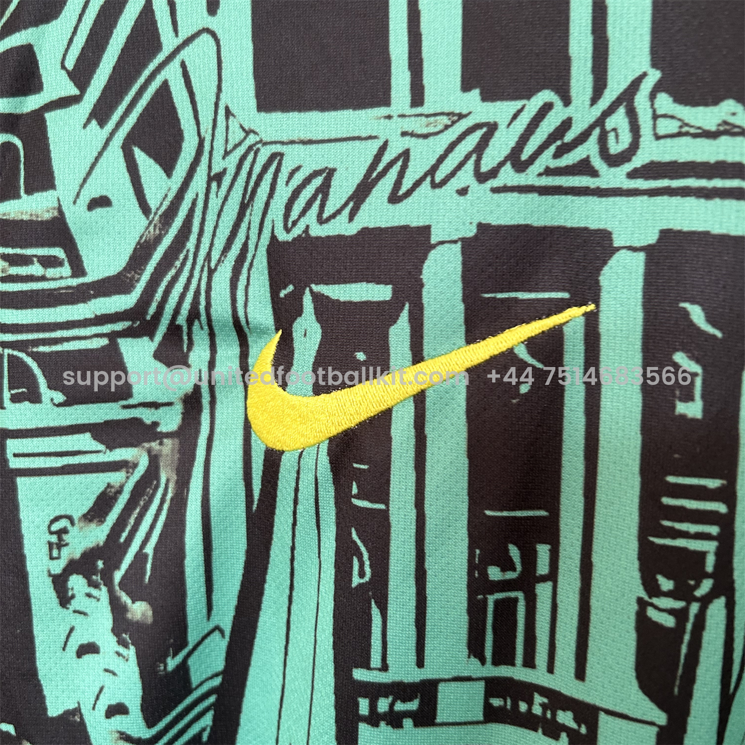 Unitedfootballkit.com | Brazil 2024 Black and Green Church Jersey - Fans Version -Customize Name, Number and Patch | Worldwide Shipping