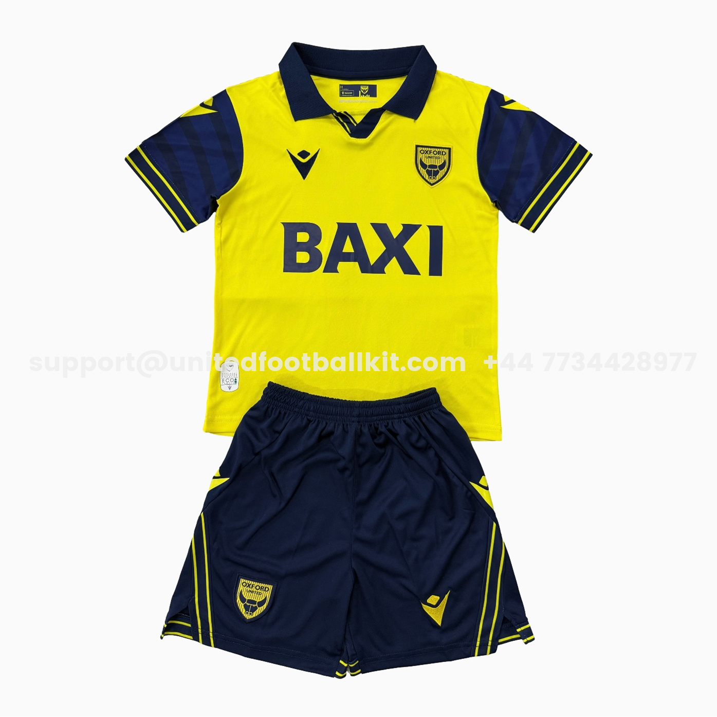 Unitedfootballkit.com | Oxford United 25-26 Home Men's Adult Jersey Set - Fans Version -Customize Name, Number and Patch | Worldwide Shipping
