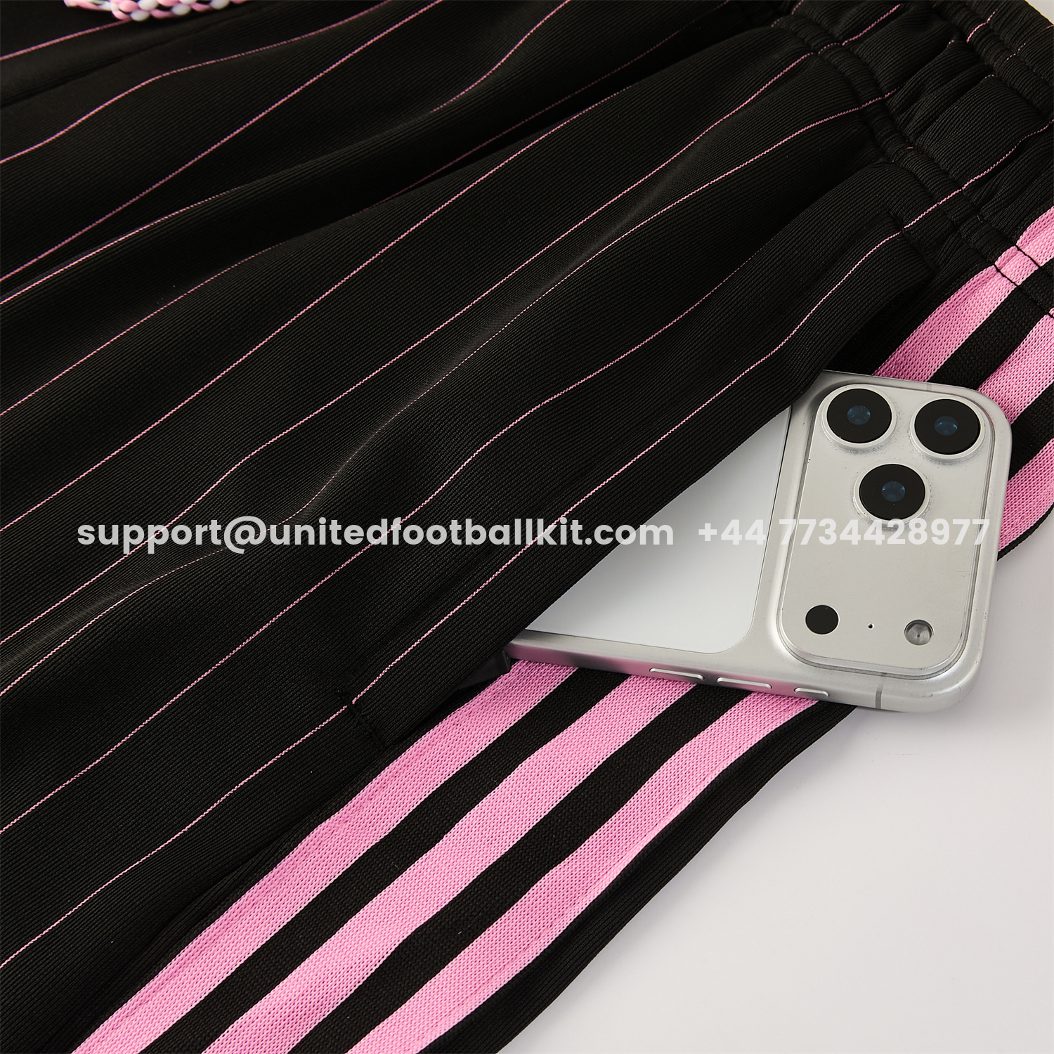 Unitedfootballkit.com | Juventus 26-27 Short-Sleeve Training Set - Pink Lines Black Top & Shorts -Customize Name, Number and Patch | Worldwide Shipping