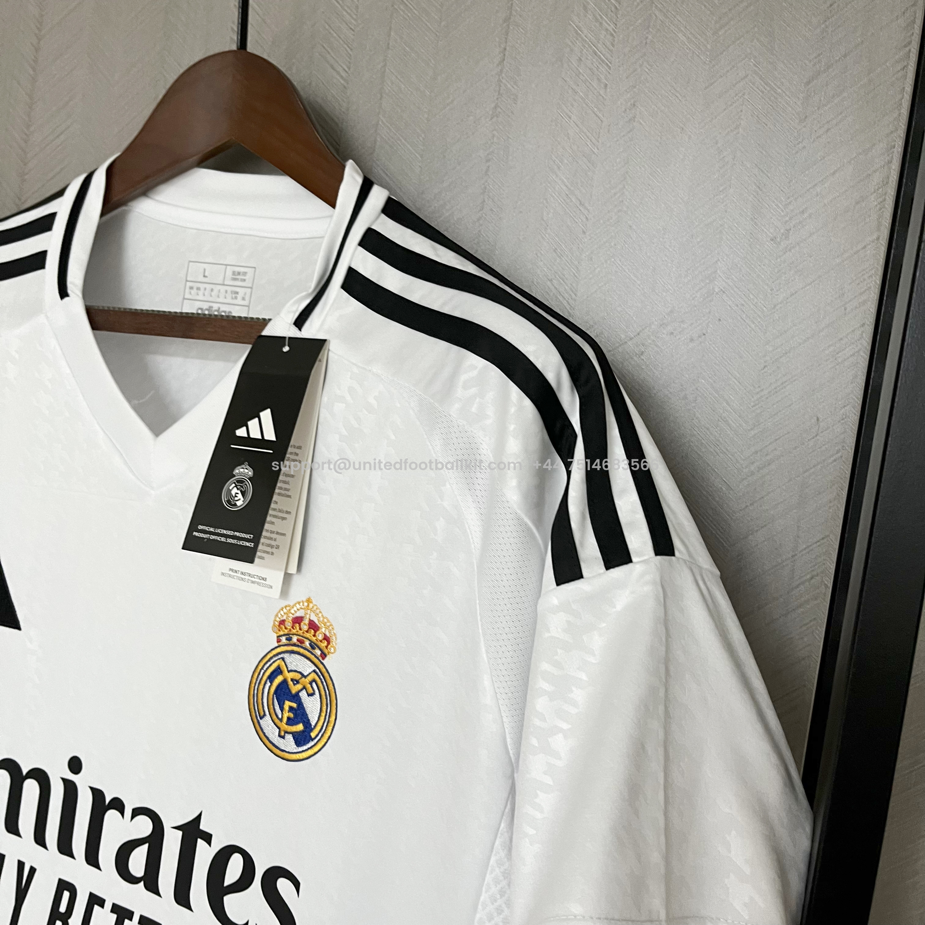 Unitedfootballkit.com | Real Madrid 24-25 Home Stadium Jersey - Fans Version -Customize Name, Number and Patch | Worldwide Shipping
