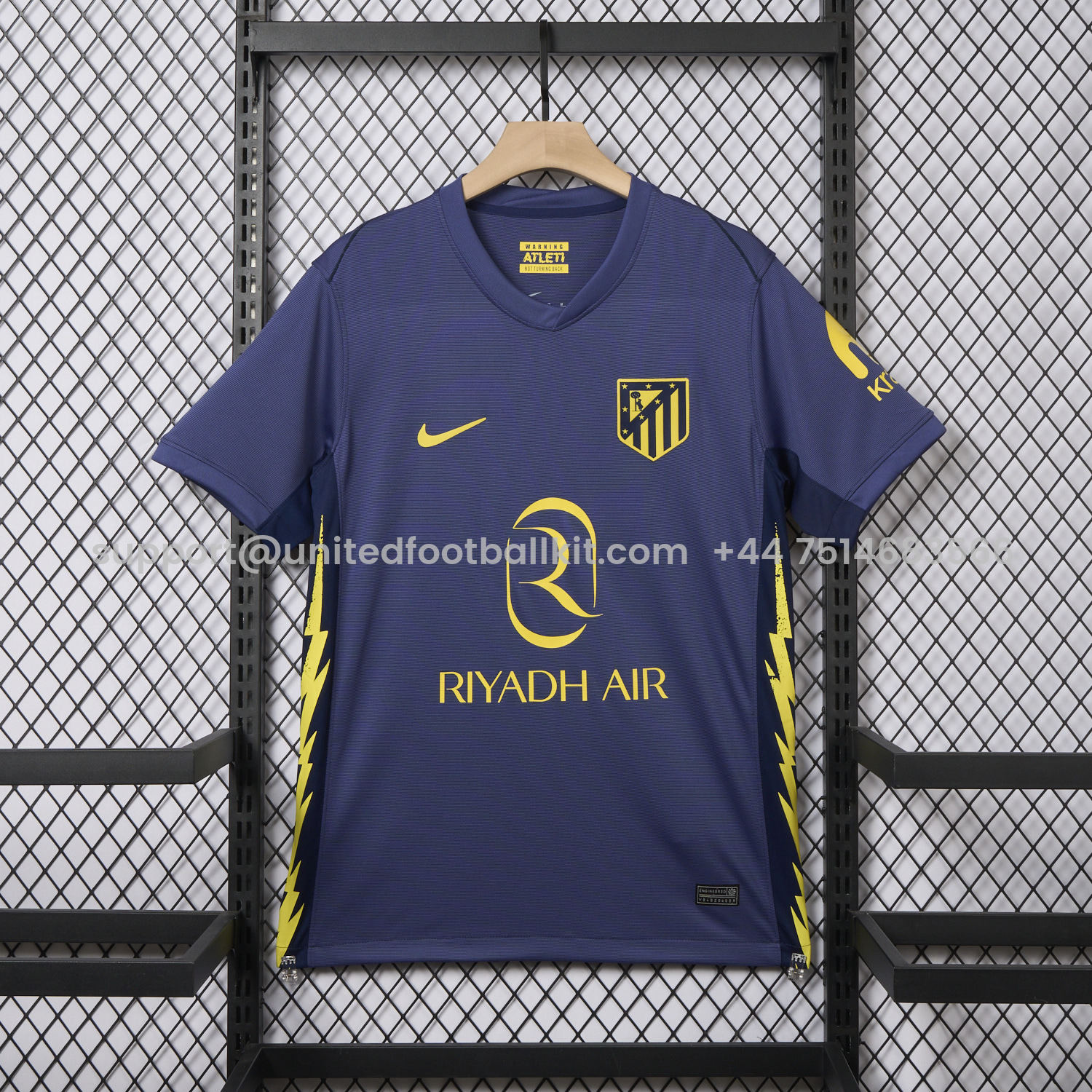 Unitedfootballkit.com | Atlético Madrid 25-26 Away Jersey - Fans Version -Customize Name, Number and Patch | Worldwide Shipping