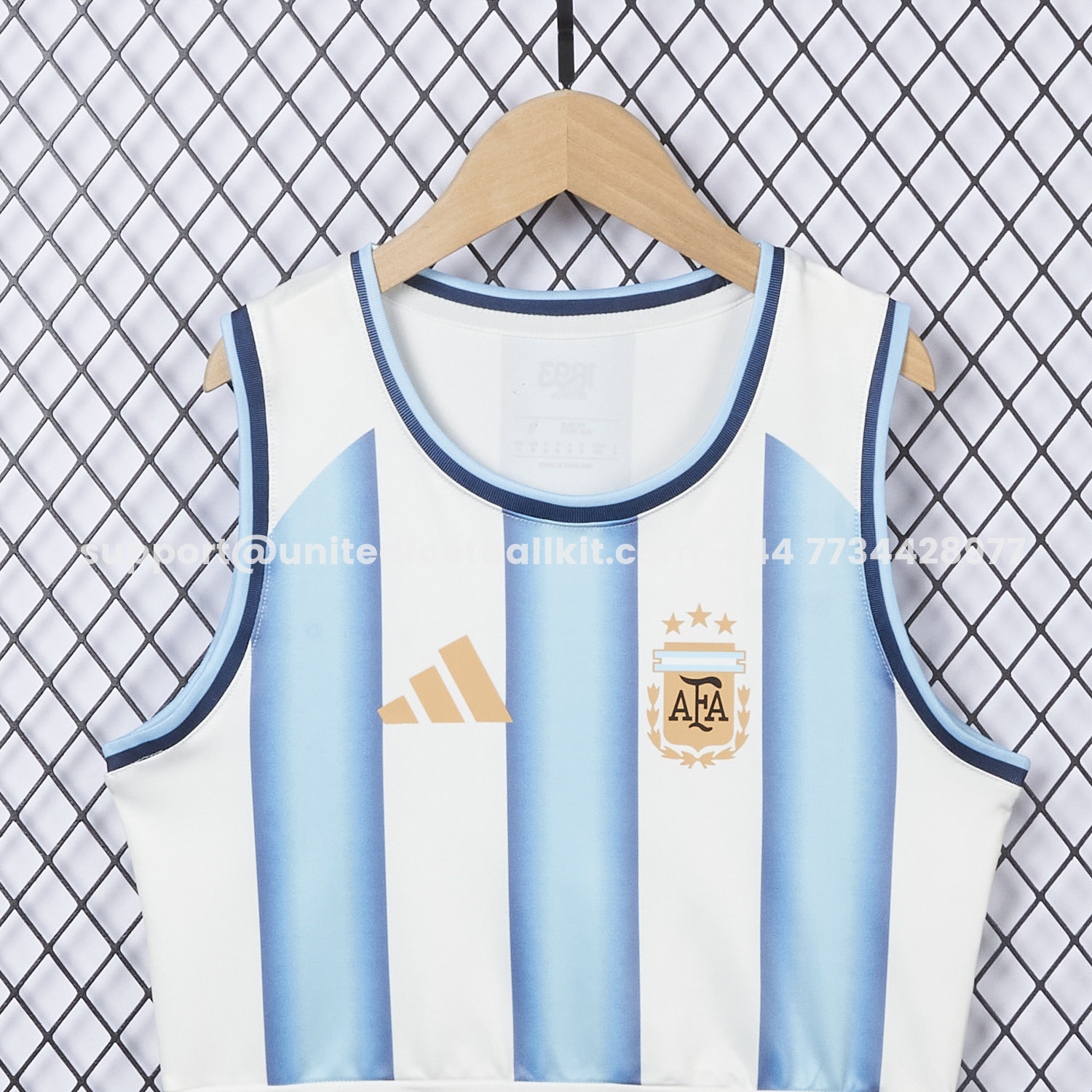 Unitedfootballkit.com | Women's Argentina 2026 Home Yoga Vest -Customize Name, Number and Patch | Worldwide Shipping