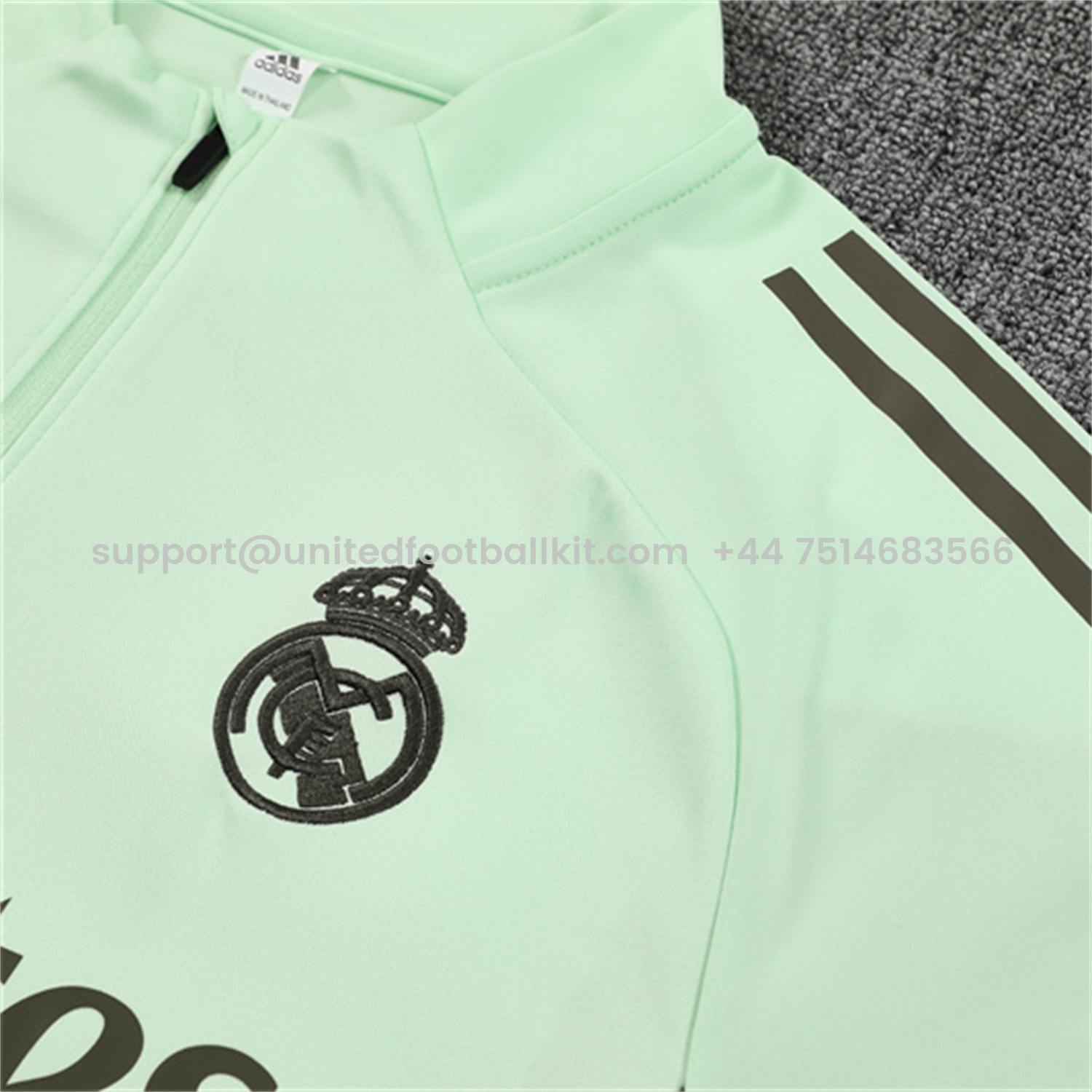 Unitedfootballkit.com | Real Madrid 25-26 Long Sleeve Training Set - Light Green Top & Army Green Pants -Customize Name, Number and Patch | Worldwide Shipping