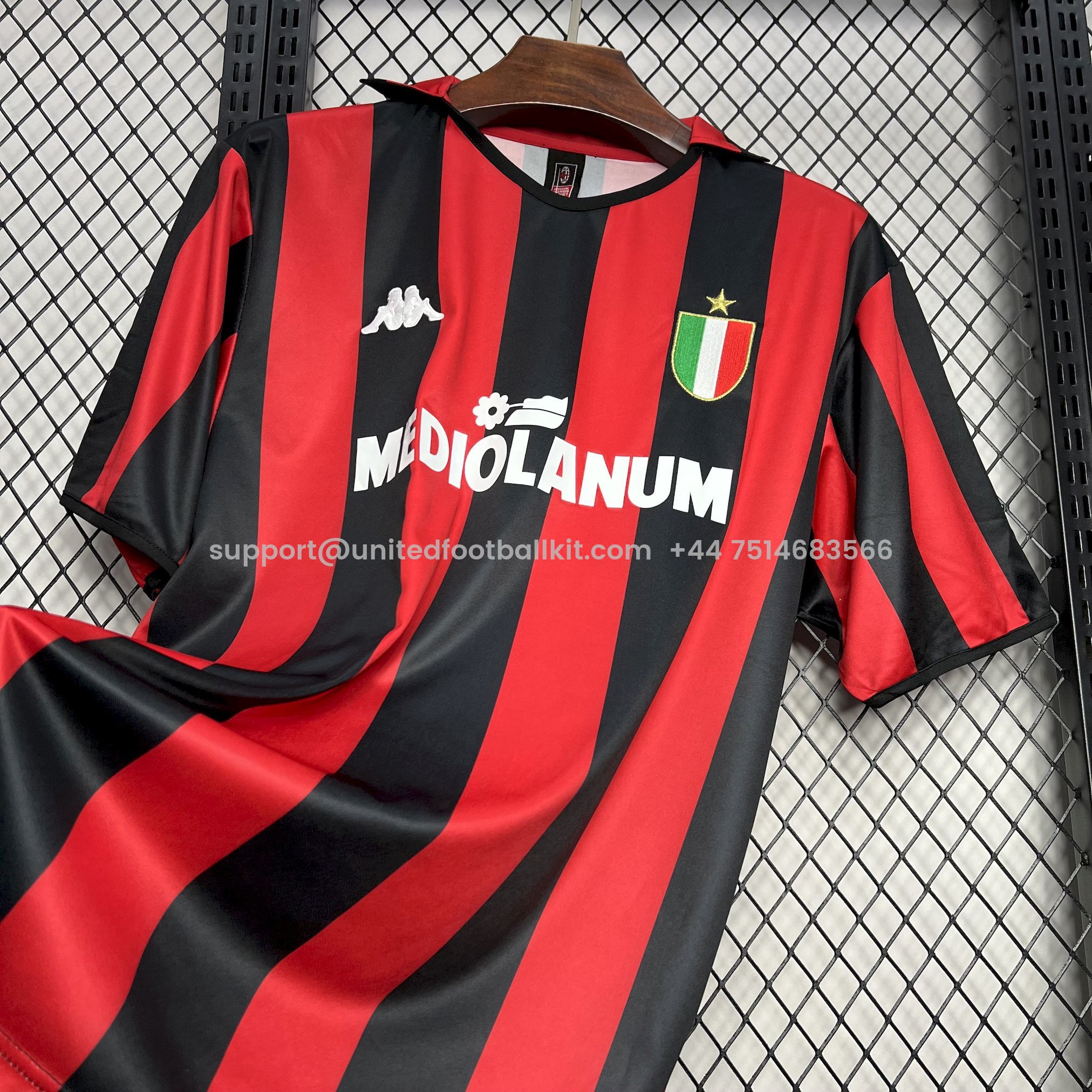 Unitedfootballkit.com | Retro AC Milan 1988-89 Home Jersey -Customize Name, Number and Patch | Worldwide Shipping