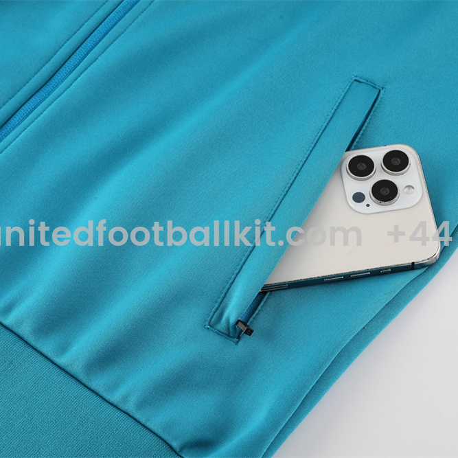 Unitedfootballkit.com | Atletico Madrid 24-25 Jacket Training Tracksuit - Lake Blue -Customize Name, Number and Patch | Worldwide Shipping