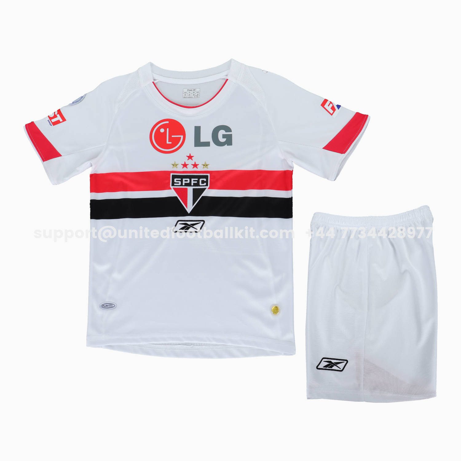 Unitedfootballkit.com | Retro Sao Paulo 2007-08 Home Kids Kit -Customize Name, Number and Patch | Worldwide Shipping