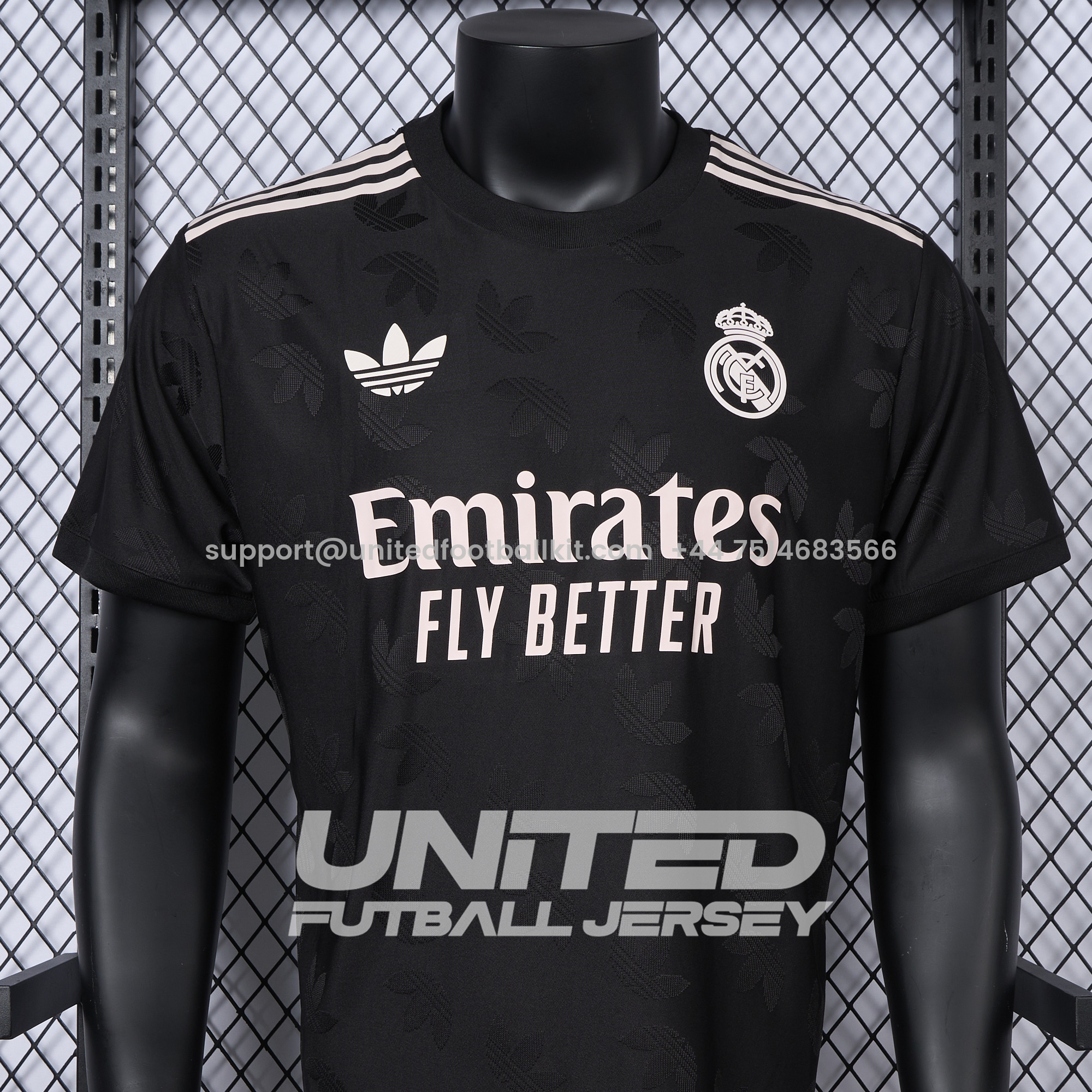 Unitedfootballkit.com | Real Madrid 24-25 Trefoil Black Jersey - Player Version -Customize Name, Number and Patch | Worldwide Shipping
