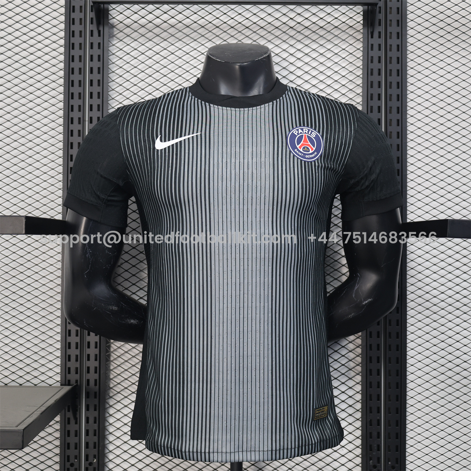 Unitedfootballkit.com | Paris Saint-Germain PSG 25-26 Black GK Goalkeeper Unsponsored Jersey - Player Version -Customize Name, Number and Patch | Worldwide Shipping