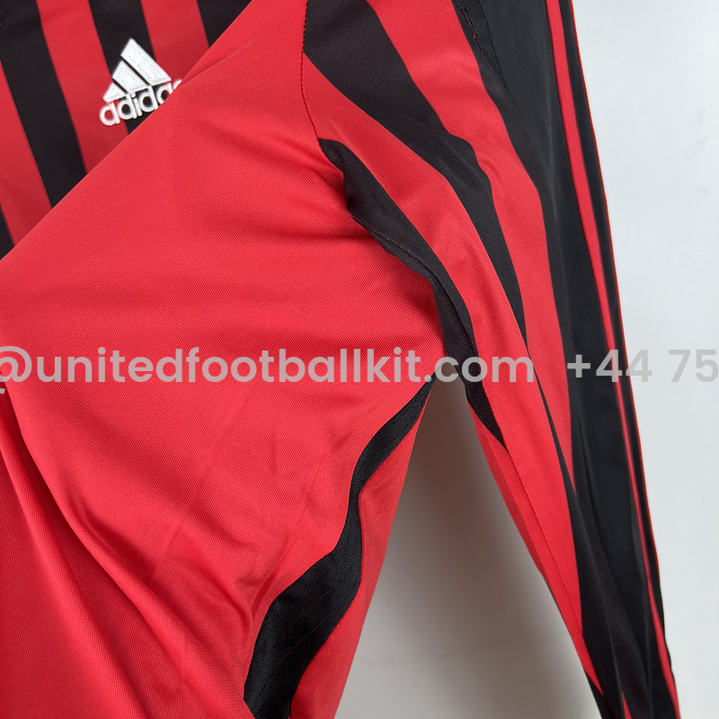 Unitedfootballkit.com | Retro AC Milan 2007-08 Home Long Sleeve Jersey -Customize Name, Number and Patch | Worldwide Shipping