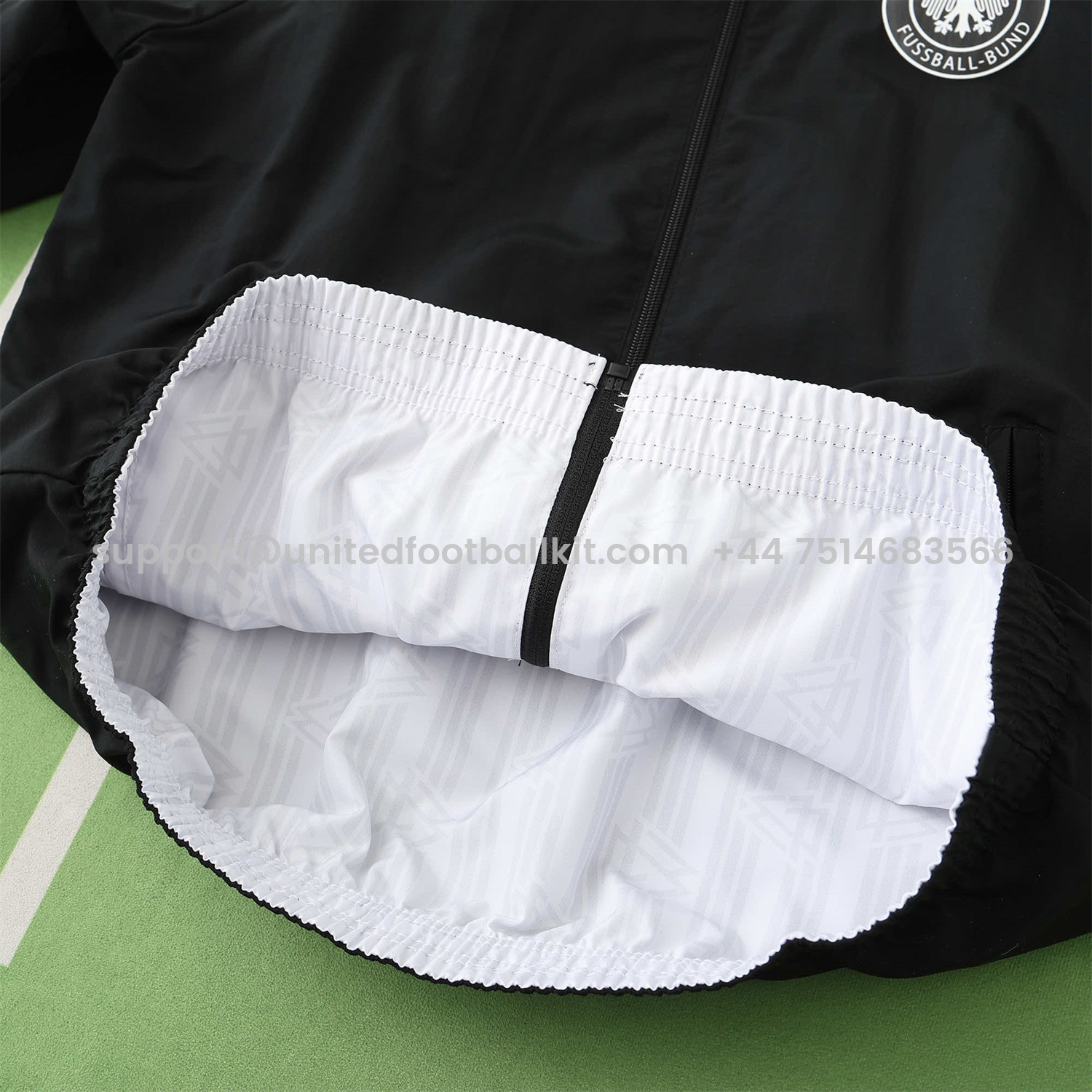 Unitedfootballkit.com | Retro Germany 1990 Double Sided Reversible Windbreaker - White & Black -Customize Name, Number and Patch | Worldwide Shipping