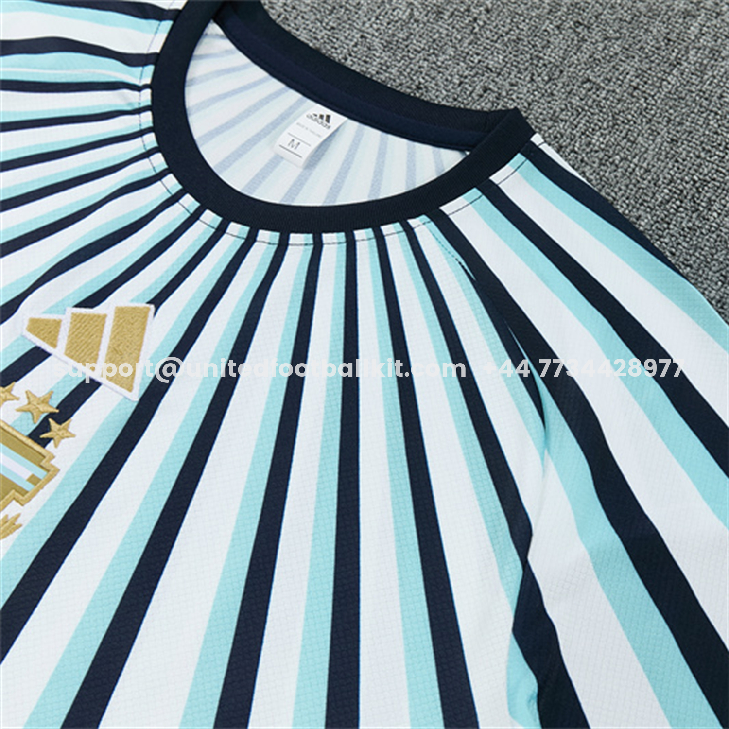 Unitedfootballkit.com | Argentina 2026 Kids Short-Sleeve Training Set - Blue Rays Top and Blue Shorts -Customize Name, Number and Patch | Worldwide Shipping