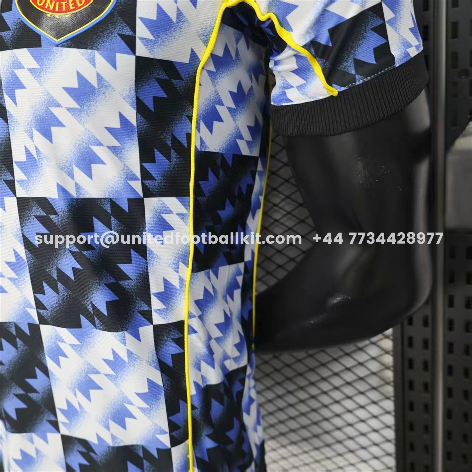 Unitedfootballkit.com | Manchester United 25-26 Blue And Black Checkerboard Special Jersey - Player Version -Customize Name, Number and Patch | Worldwide Shipping