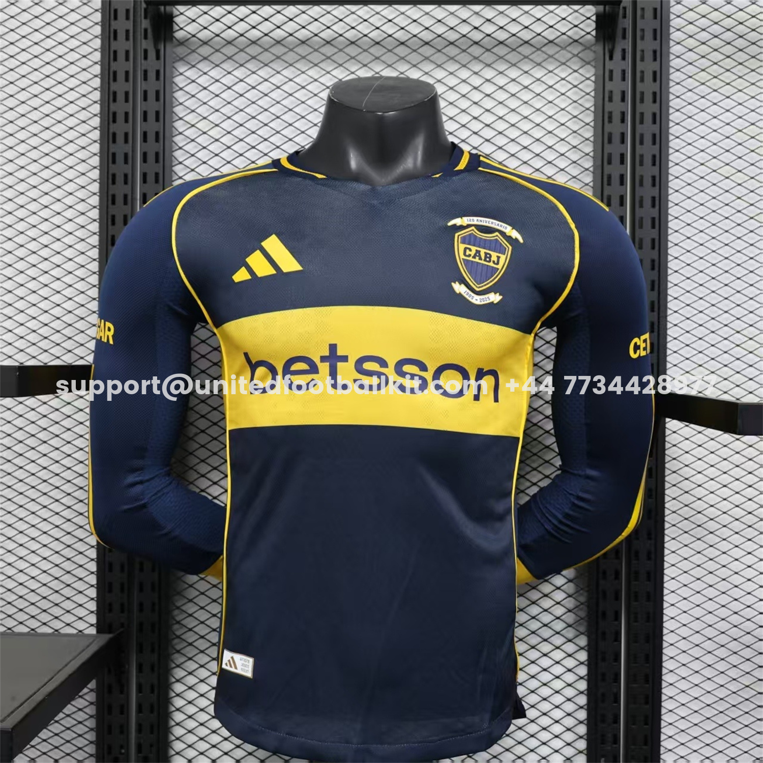 Unitedfootballkit.com | Boca Juniors 25-26 Home Long Sleeves Jersey - Player Version -Customize Name, Number and Patch | Worldwide Shipping