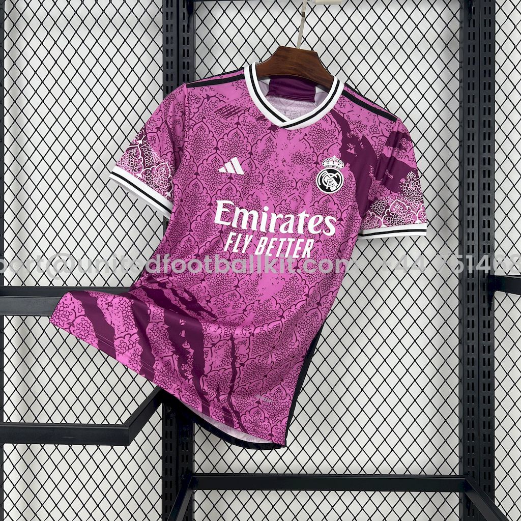 Unitedfootballkit.com | Real Madrid 24-25 Pink & Purple Special Edition Jersey -Customize Name, Number and Patch | Worldwide Shipping