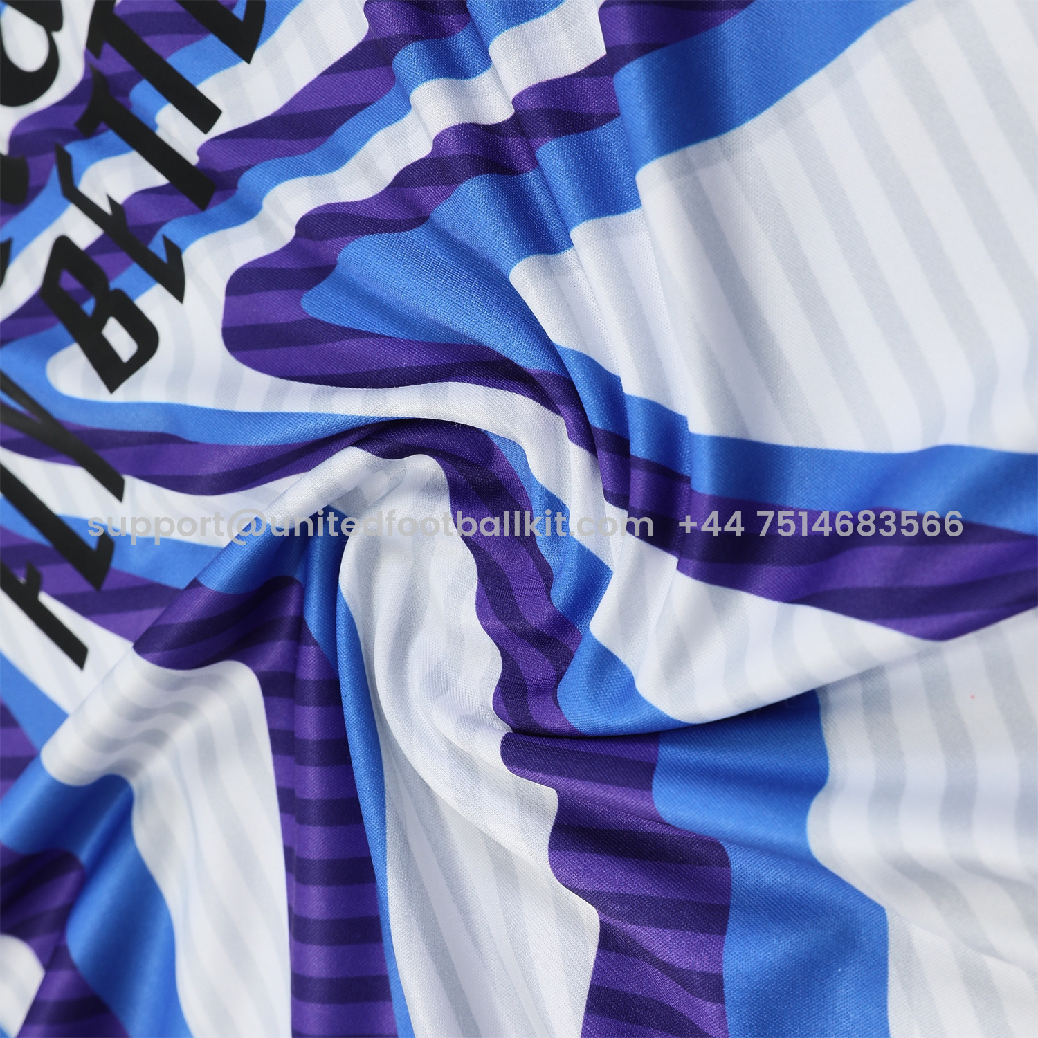 Unitedfootballkit.com | Real Madrid 25-26 Vest Training Set - Blue Purple Curve Pattern Vest & Black Shorts -Customize Name, Number and Patch | Worldwide Shipping