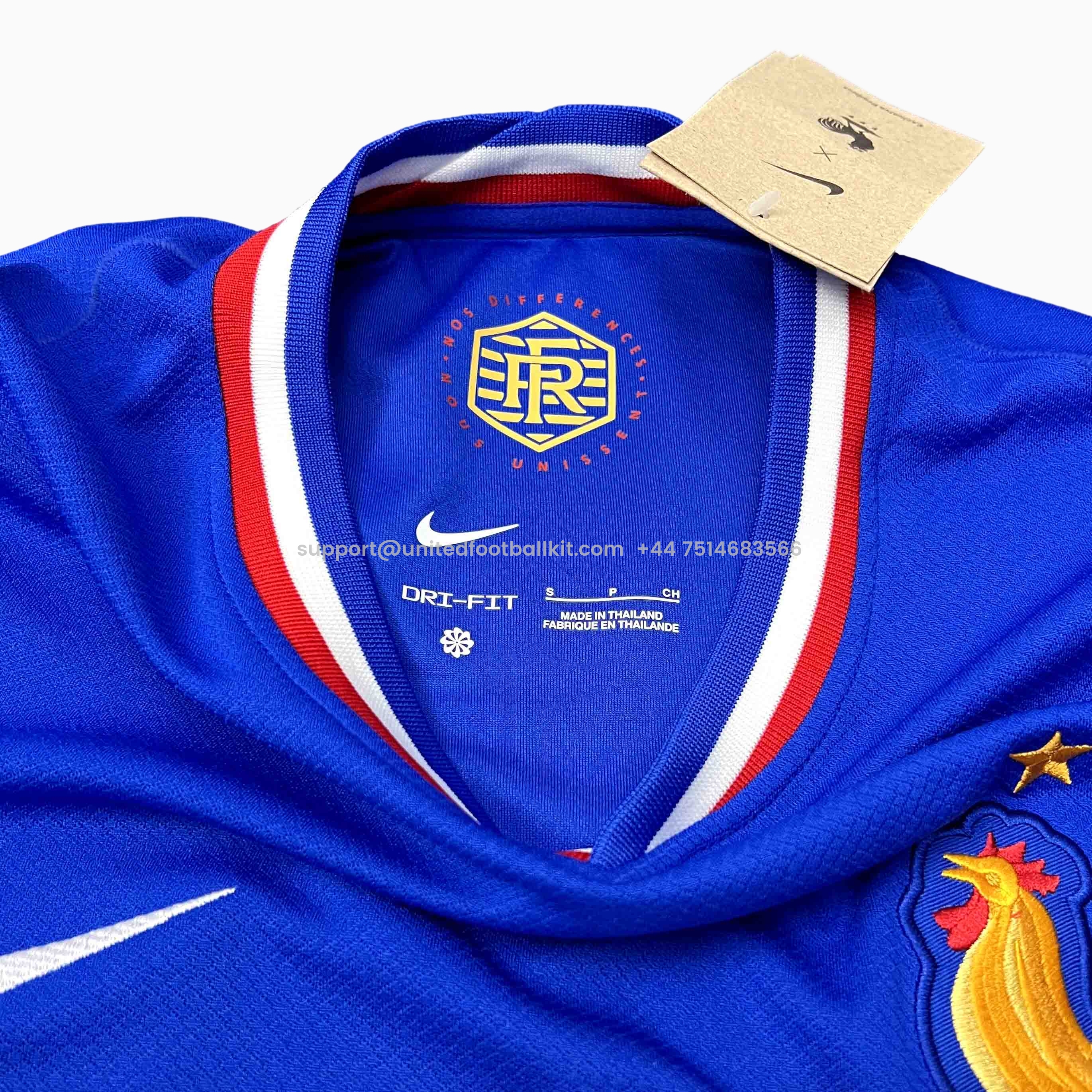 Unitedfootballkit.com | France 2024 Home Stadium Jersey - Fans Version -Customize Name, Number and Patch | Worldwide Shipping