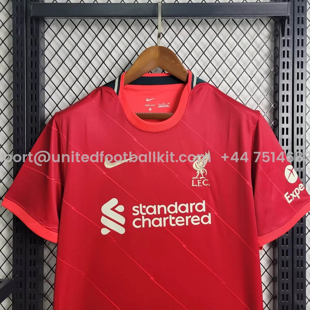 Unitedfootballkit.com | Retro Liver.pool 21-22 Home Stadium Jersey - Fans Version -Customize Name, Number and Patch | Worldwide Shipping